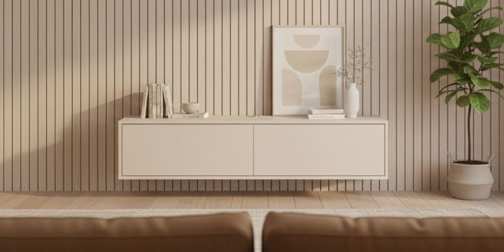 TV Board aufhängen: So setzt du dein Wohnzimmer in Szene