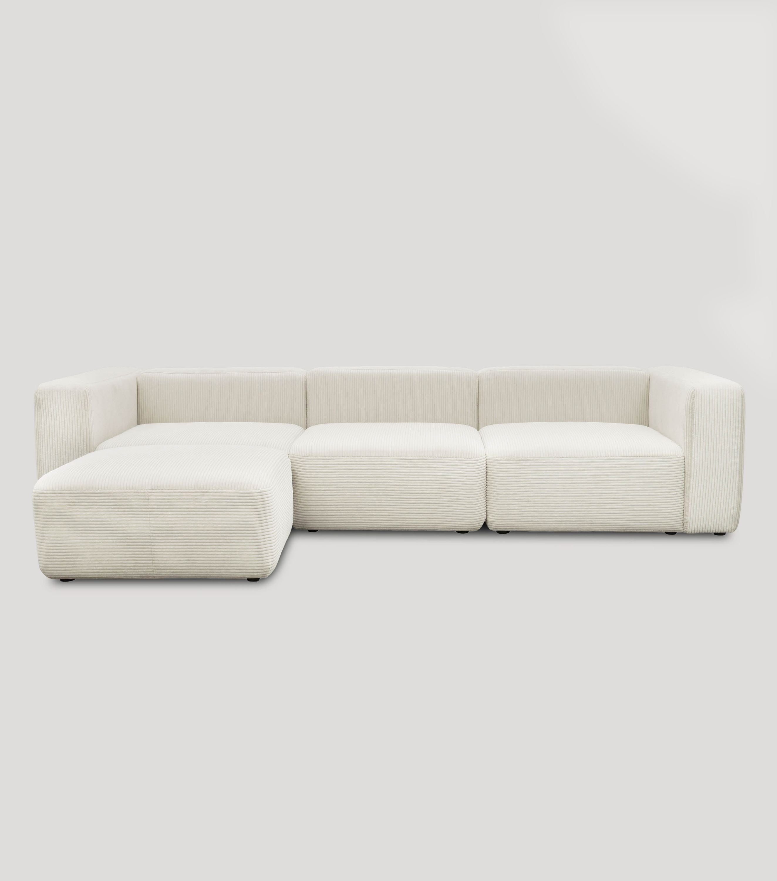 4-Sitzer Sofa mit Hocker 'Cubo' Sofa mit Hocker Bigsofa 4-Sitzer Cord Sofa 'Cubo'