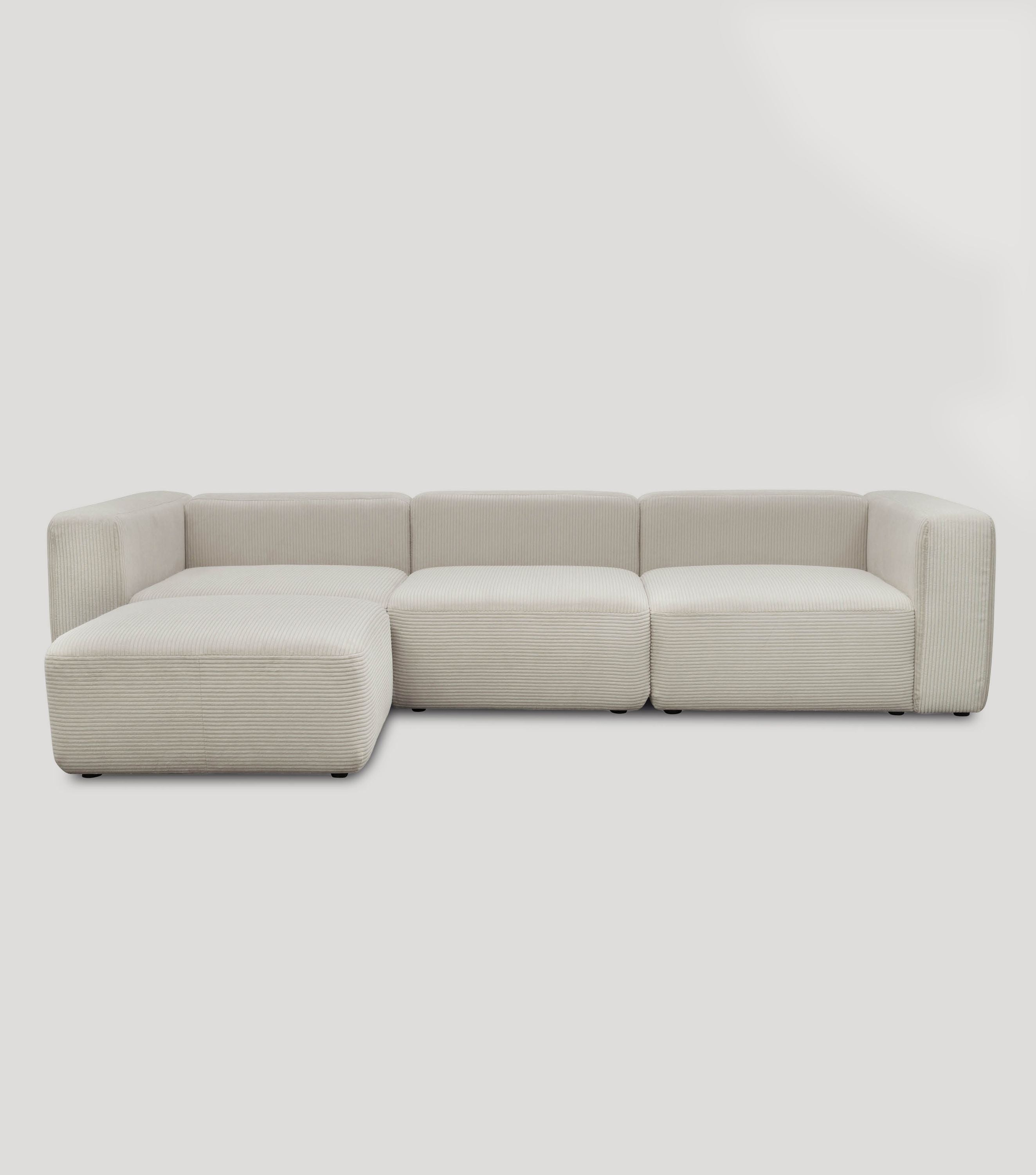 4-Sitzer Sofa mit Hocker 'Cubo' Sofa mit Hocker Bigsofa 4-Sitzer Cord Sofa 'Cubo'