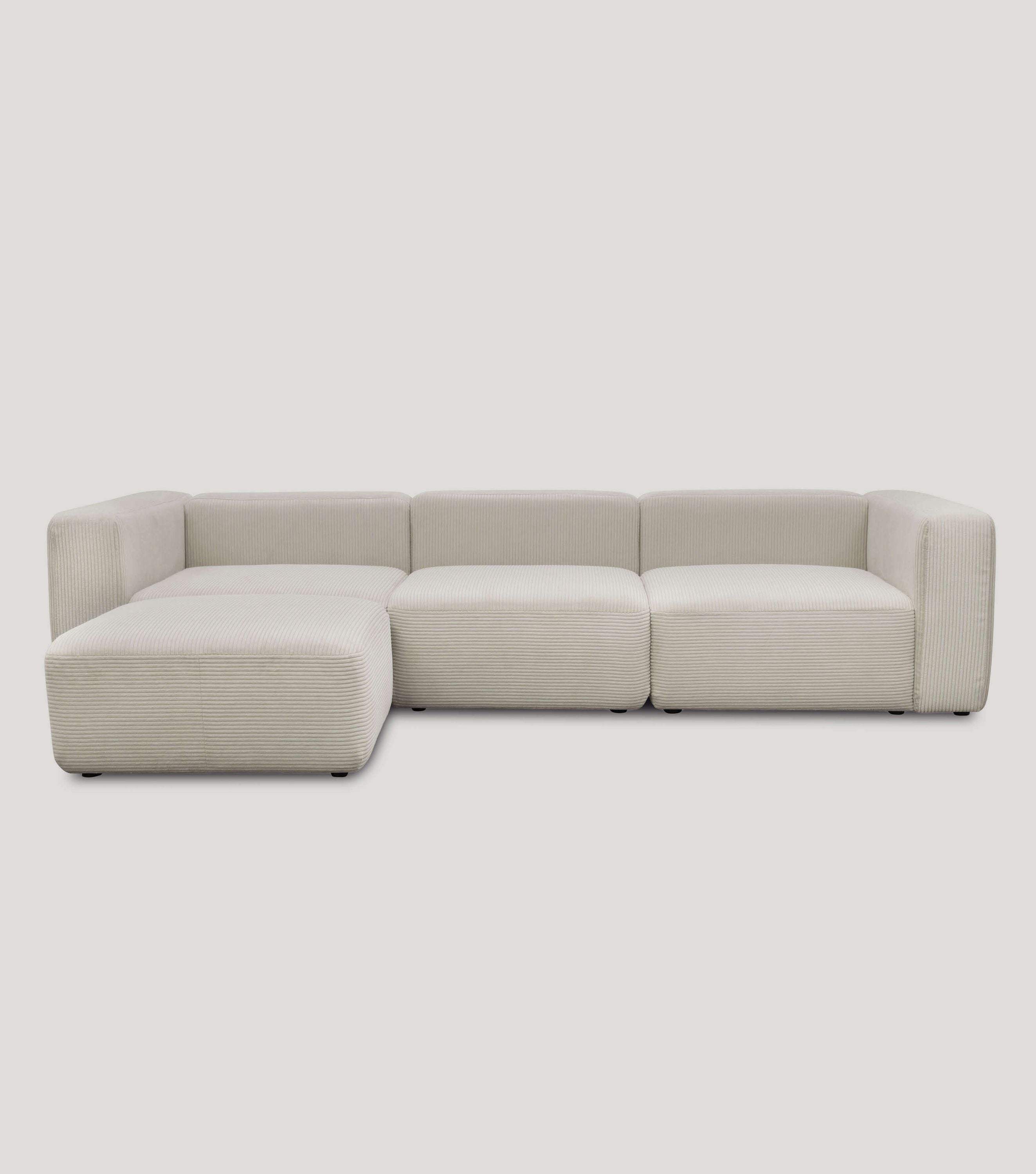 4-Sitzer Sofa mit Hocker 'Cubo' Sofa mit Hocker Bigsofa 4-Sitzer Cord Sofa 'Cubo'