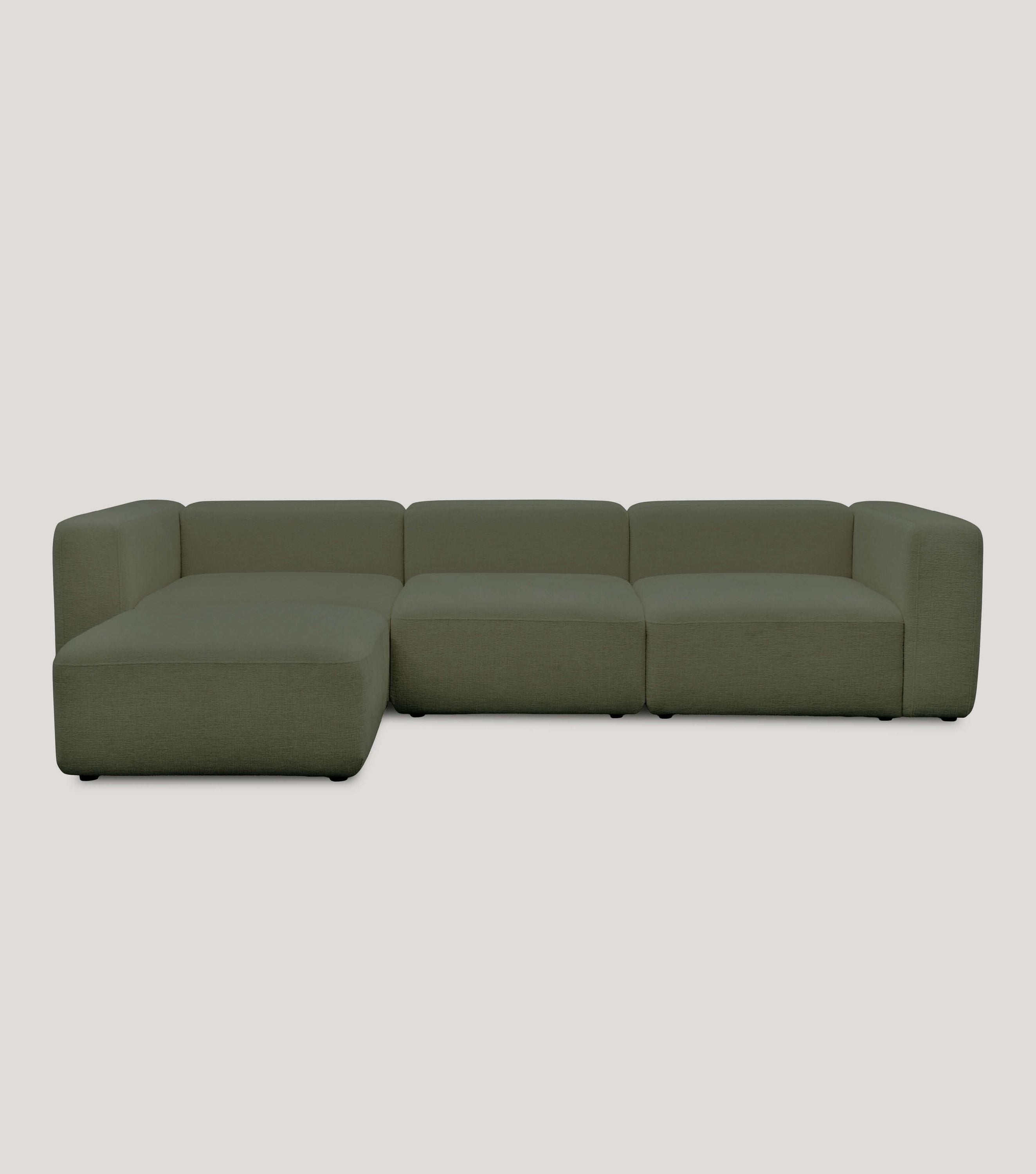 4-Sitzer Sofa mit Hocker 'Cubo' Sofa mit Hocker Bigsofa 4-Sitzer Cord Sofa 'Cubo'