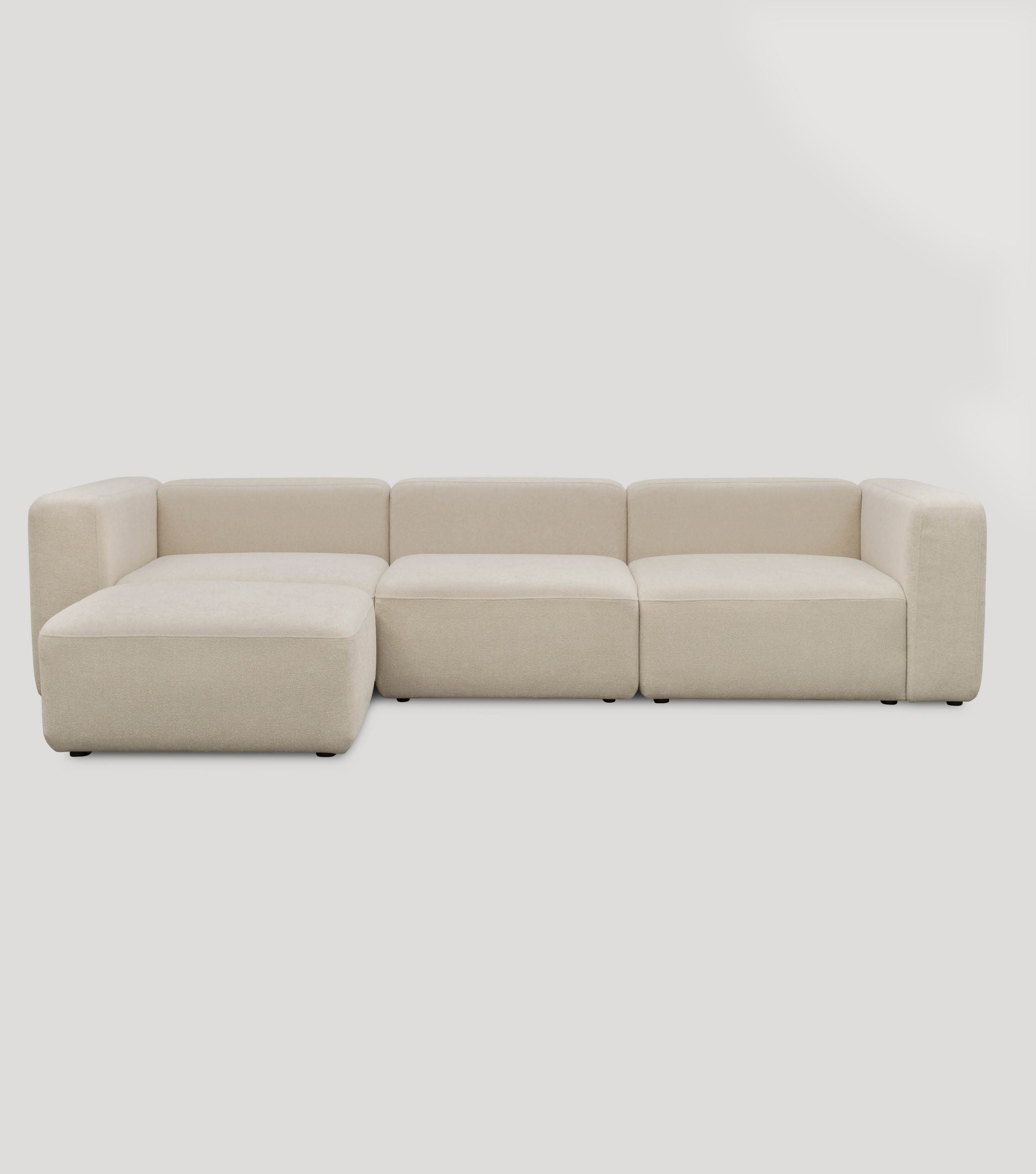 4-Sitzer Sofa mit Hocker 'Cubo' Sofa mit Hocker Bigsofa 4-Sitzer Cord Sofa 'Cubo'