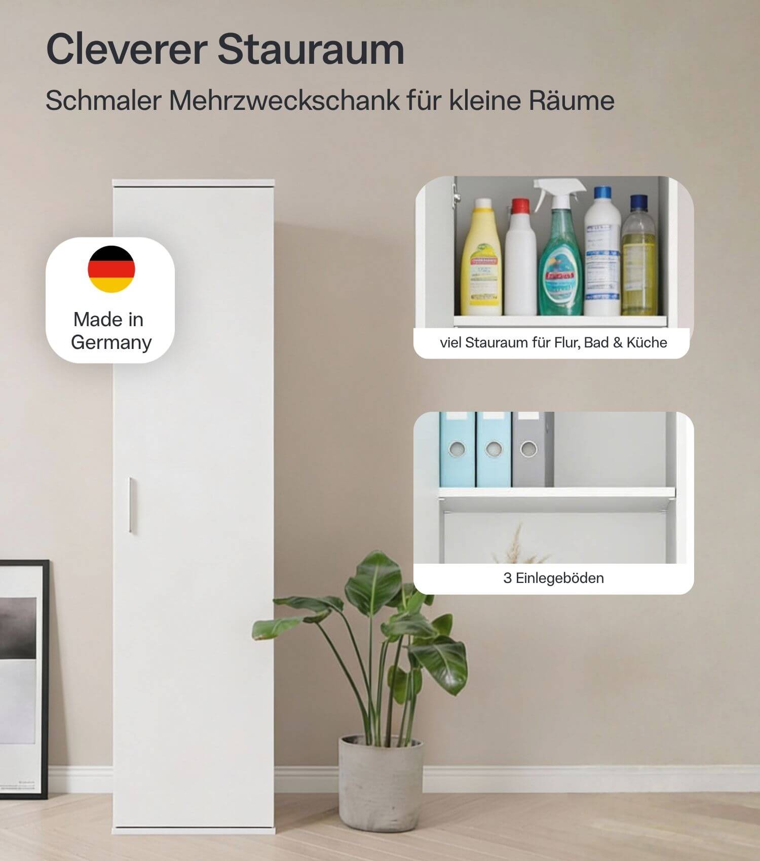 Smalle multifunctionele kast 'Der Kompakte'