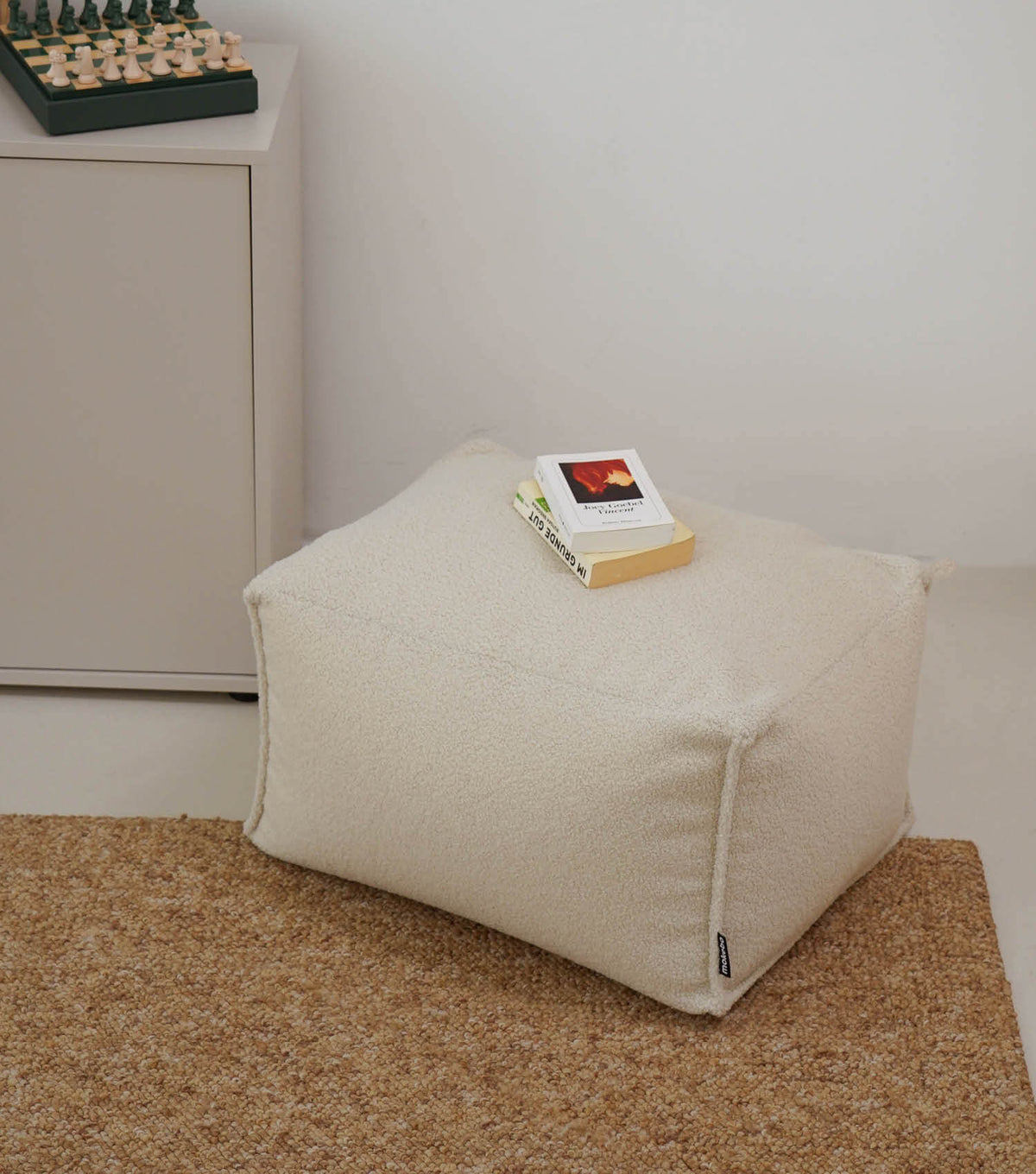 mokebo® 'Block' Pouf Bouclé, pouf, repose-pieds, coussin de sol