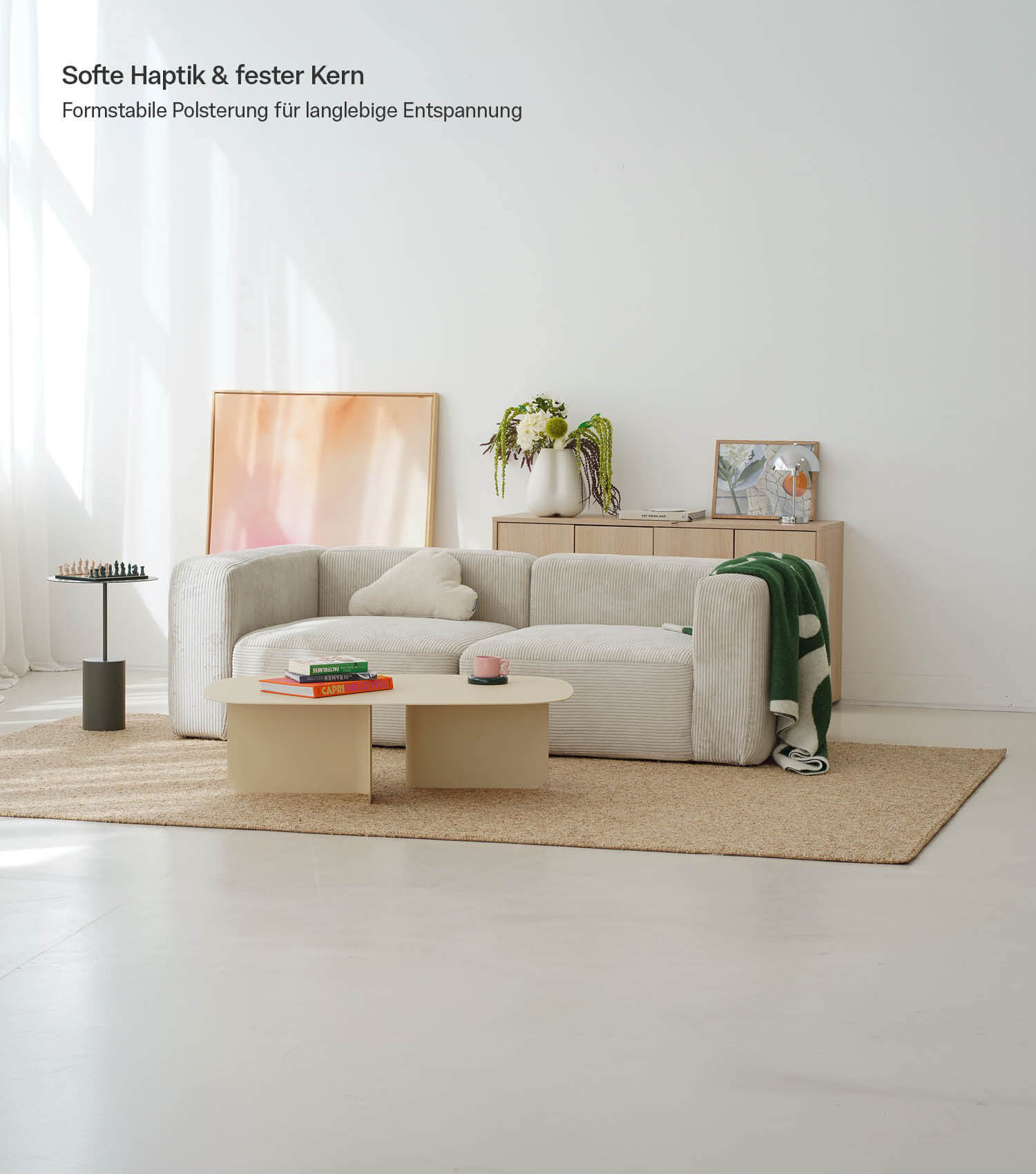 3-Sitzer Sofa 'Cubo' Sofa Cord Sofa Modulsofa Couch 3-Sitzer 'Cubo'
