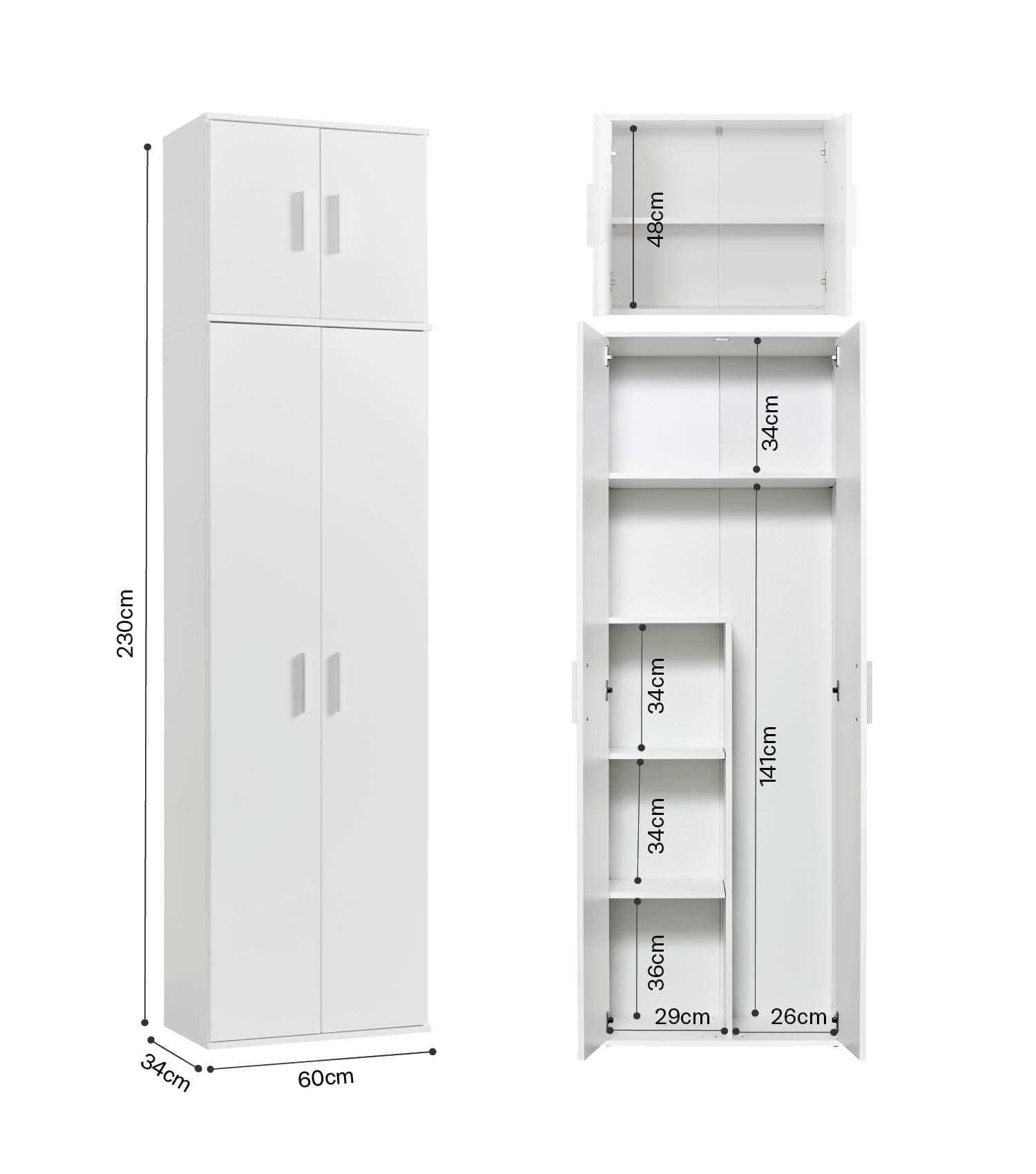 Mehrzweckschrank Hochschrank Schuhschrank Allzweckschrank Flurschrank
