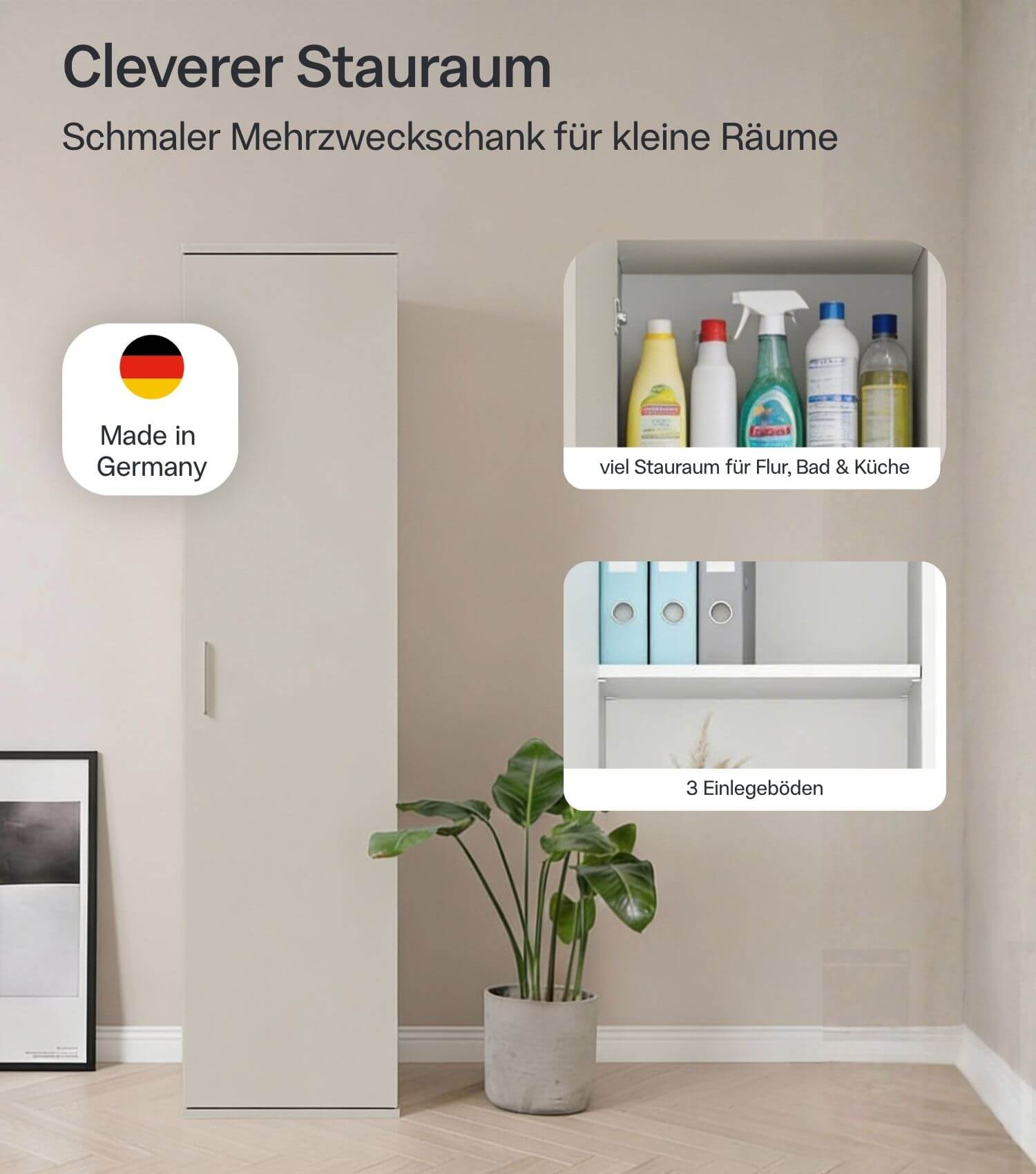 Smalle multifunctionele kast 'Der Kompakte'