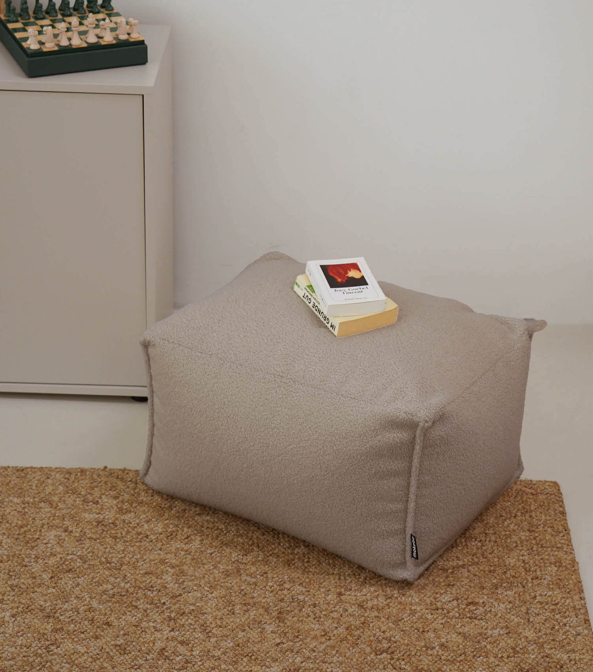 mokebo® 'Block' Bouclé pouf repose-pieds pouf coussin de sol