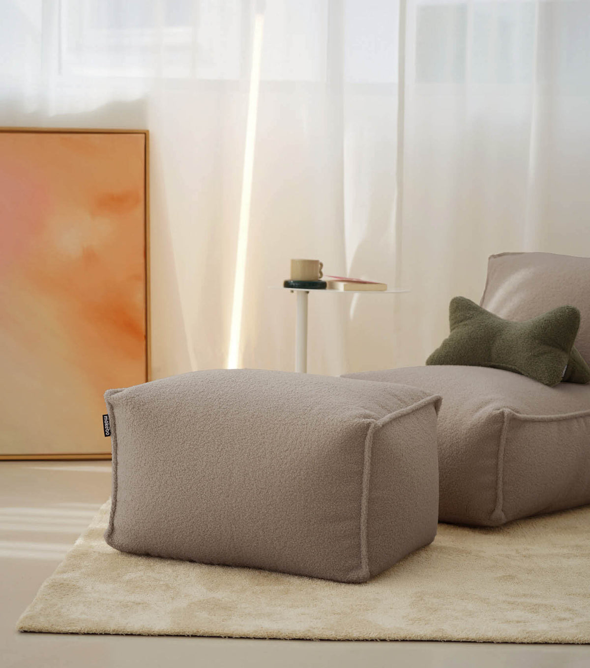 mokebo® 'Block' Bouclé pouf repose-pieds pouf coussin de sol