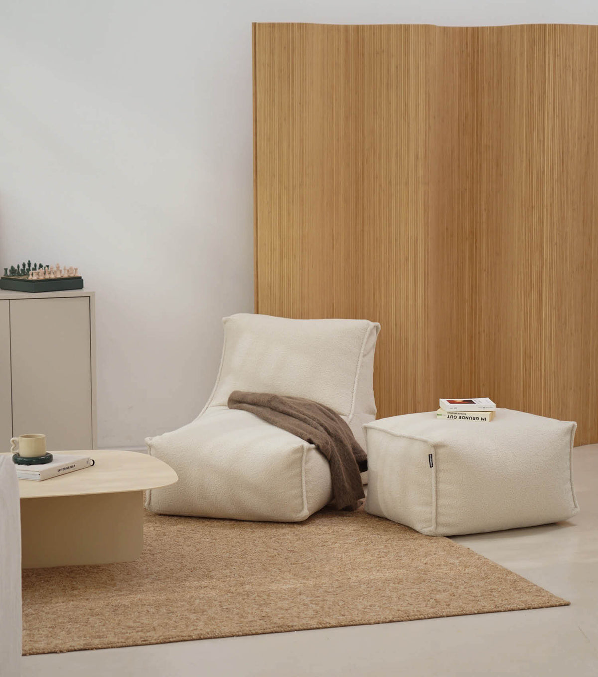 mokebo® 'Doze' Bouclé bean bag relax chair reading chair