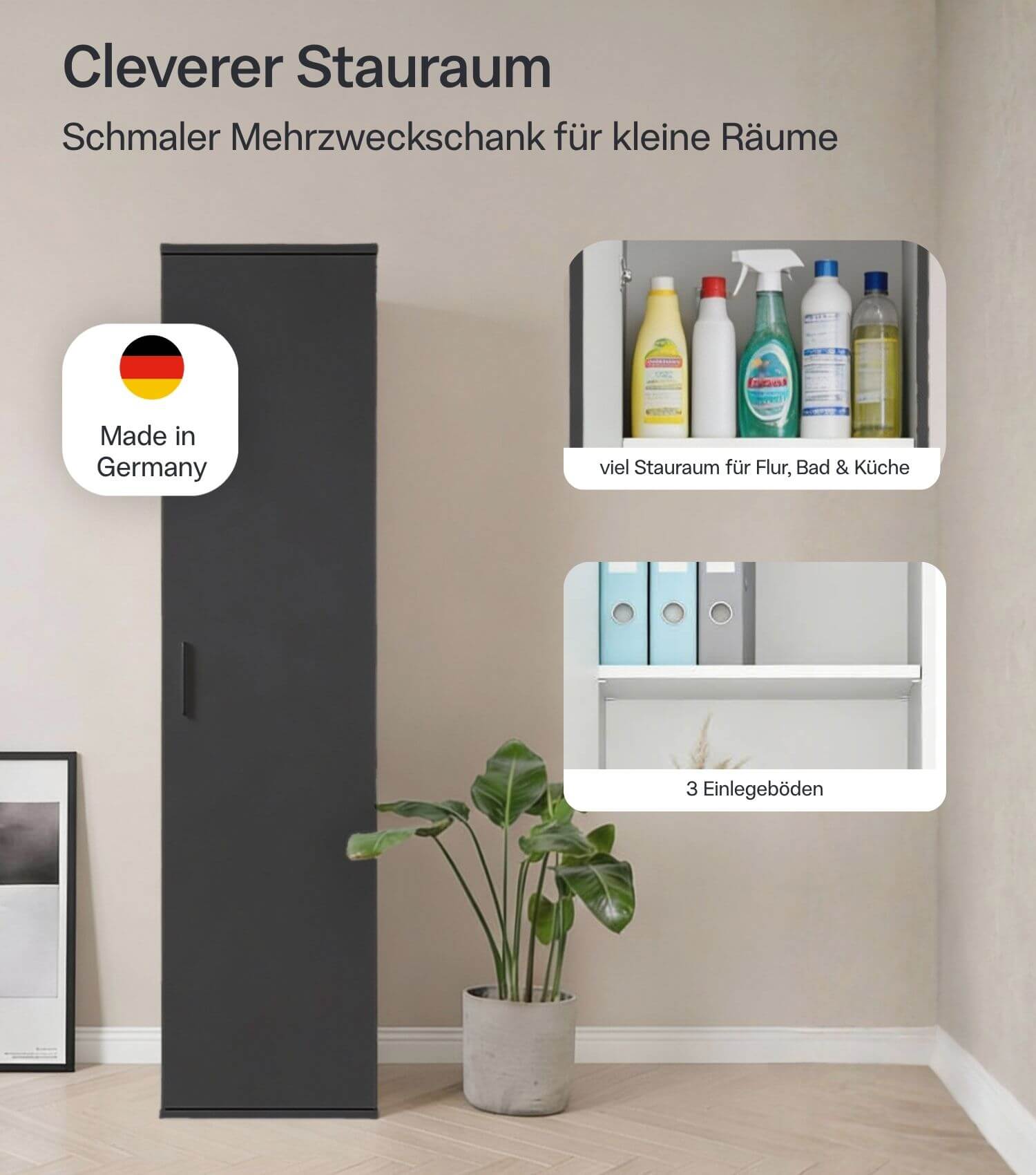Smalle multifunctionele kast 'Der Kompakte'
