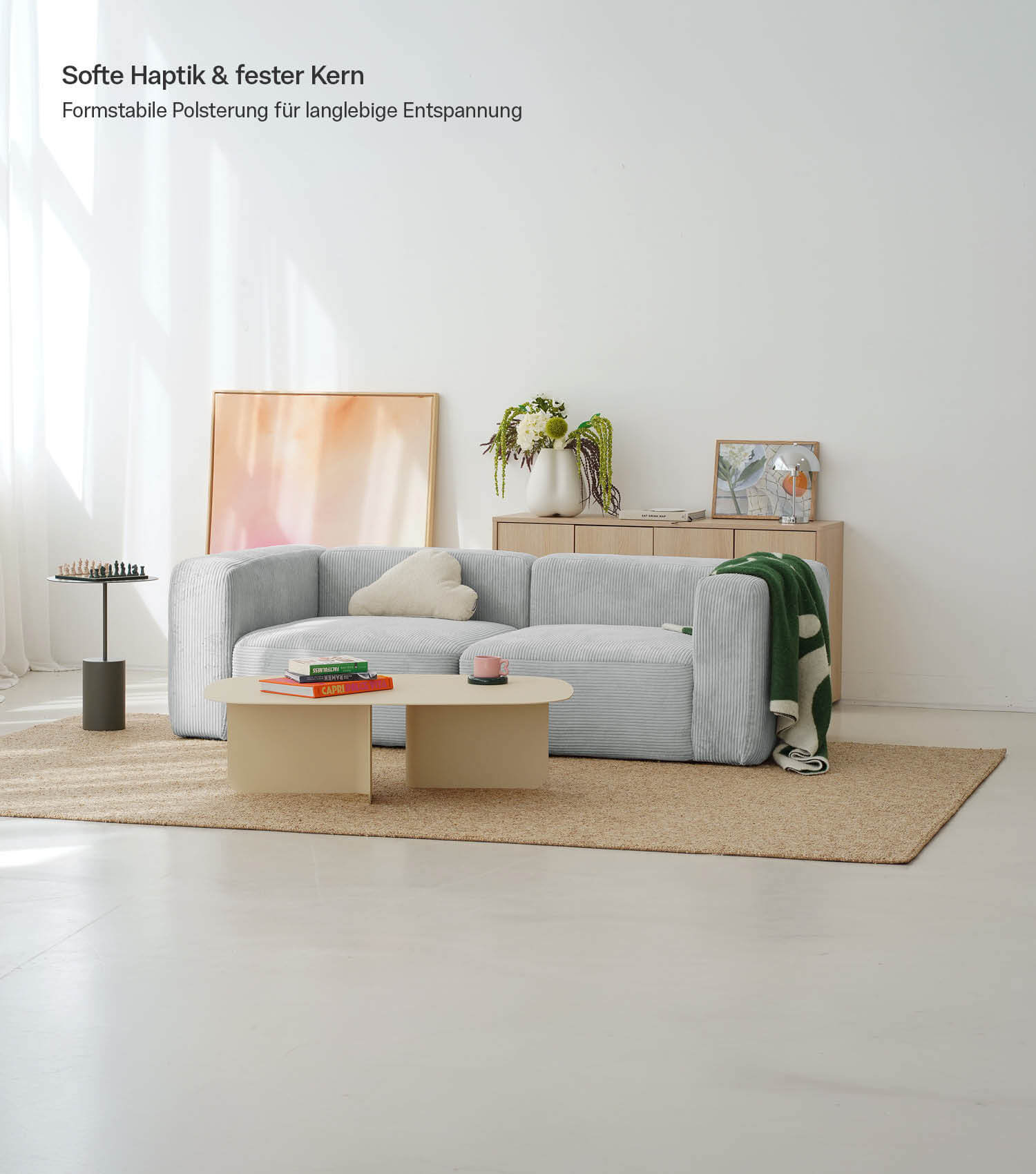 3-Sitzer Sofa 'Cubo' Sofa Cord Sofa Modulsofa Couch 3-Sitzer 'Cubo'