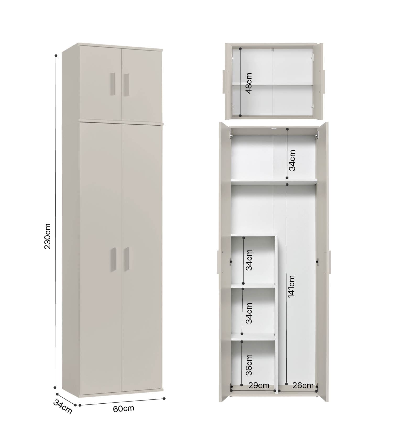 Mehrzweckschrank Hochschrank Schuhschrank Allzweckschrank Flurschrank