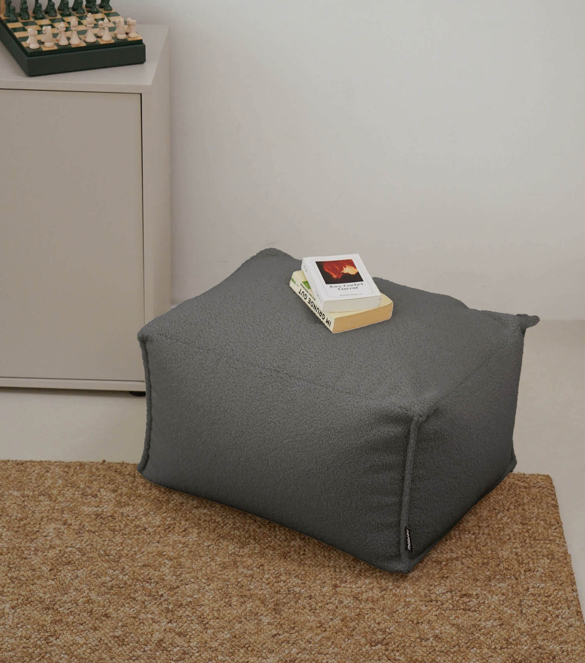 mokebo® 'Block' Pouf Bouclé, pouf, repose-pieds, coussin de sol