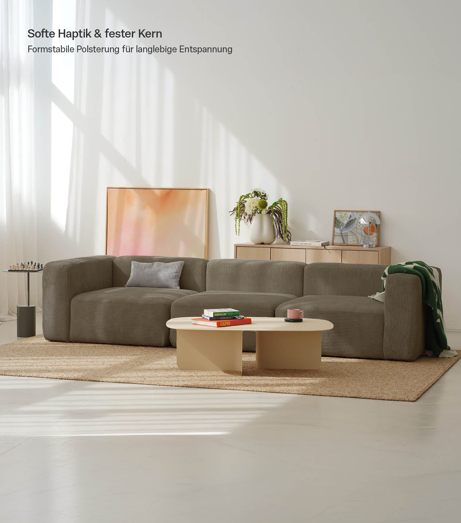 4-Sitzer Sofa 'Cubo' Sofa Bigsofa Cord Sofa 4-Sitzer Modulsofa 'Cubo'