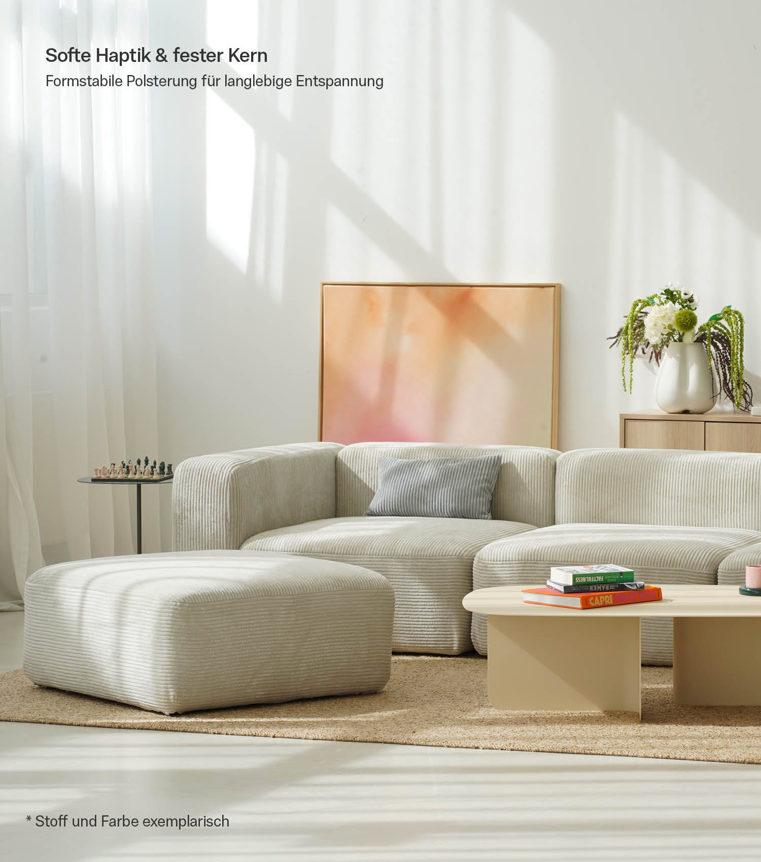 Hocker 'Cubo' Hocker Pouf Polsterhocker Sitzhocker Cord 'Cubo'
