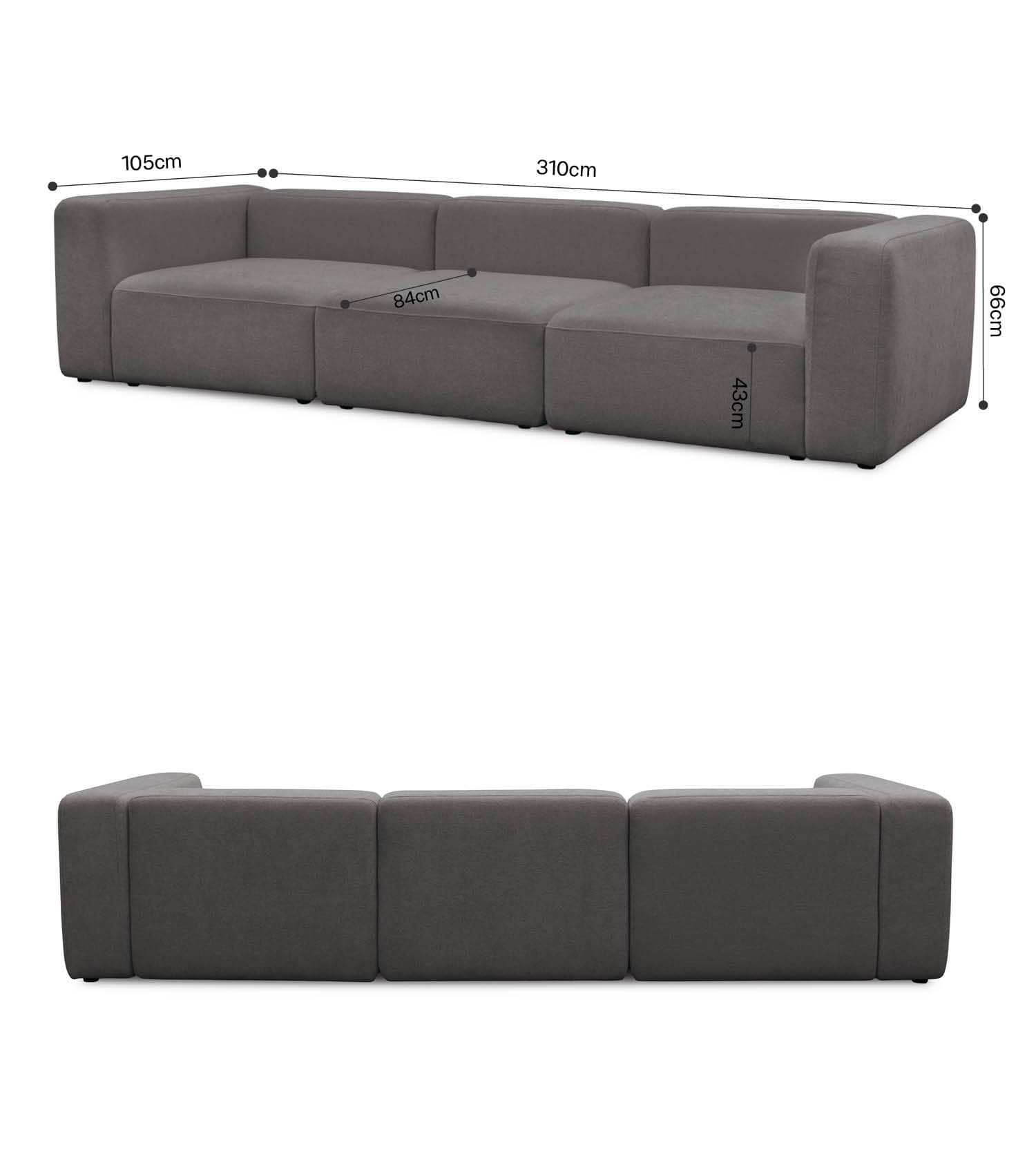 4-Sitzer Sofa 'Cubo' Sofa Bigsofa Cord Sofa 4-Sitzer Modulsofa 'Cubo'