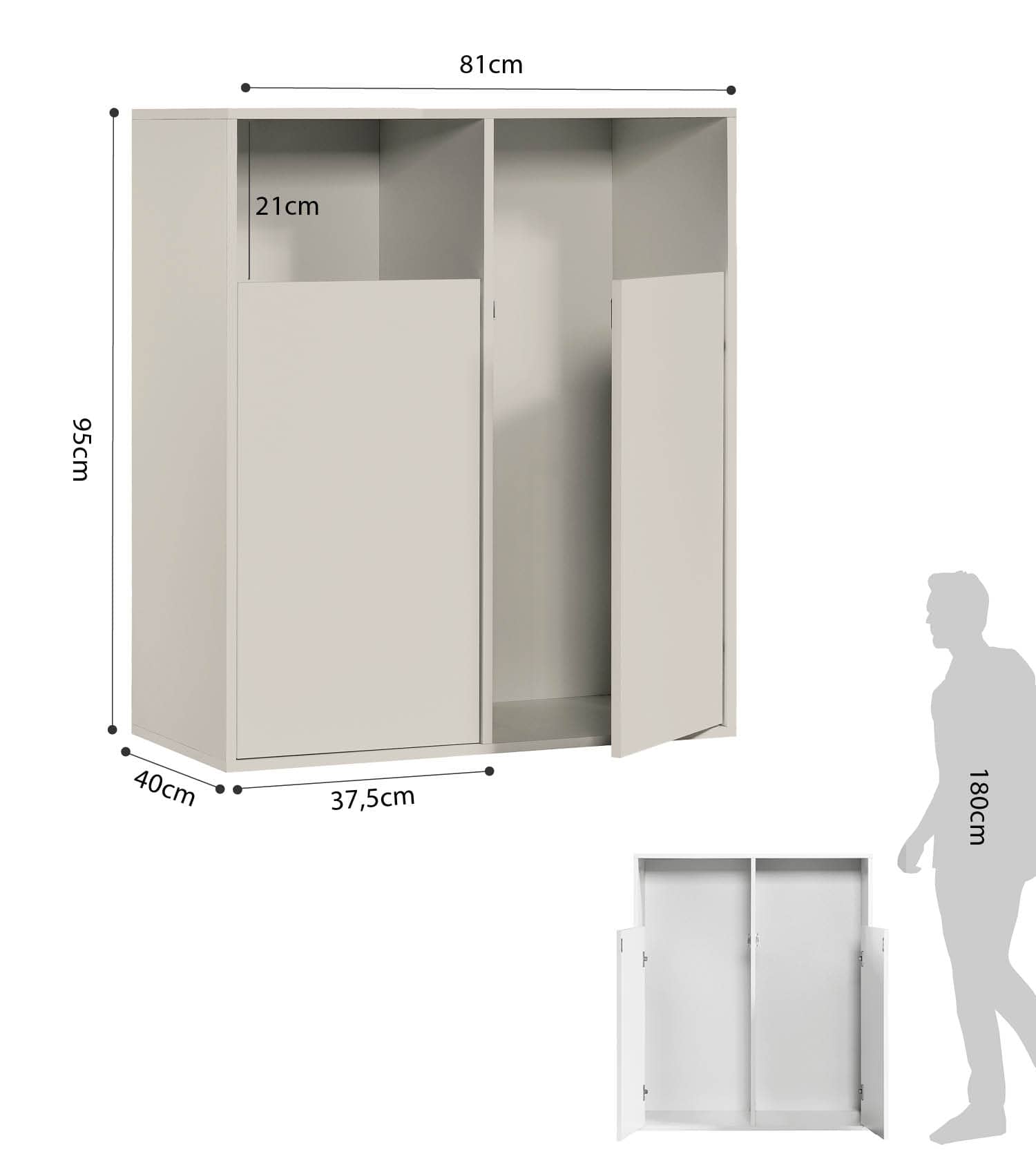 Wäscheschrank Wäschesammler Wäschekorb Holz Wäschetrenner Wäschebox