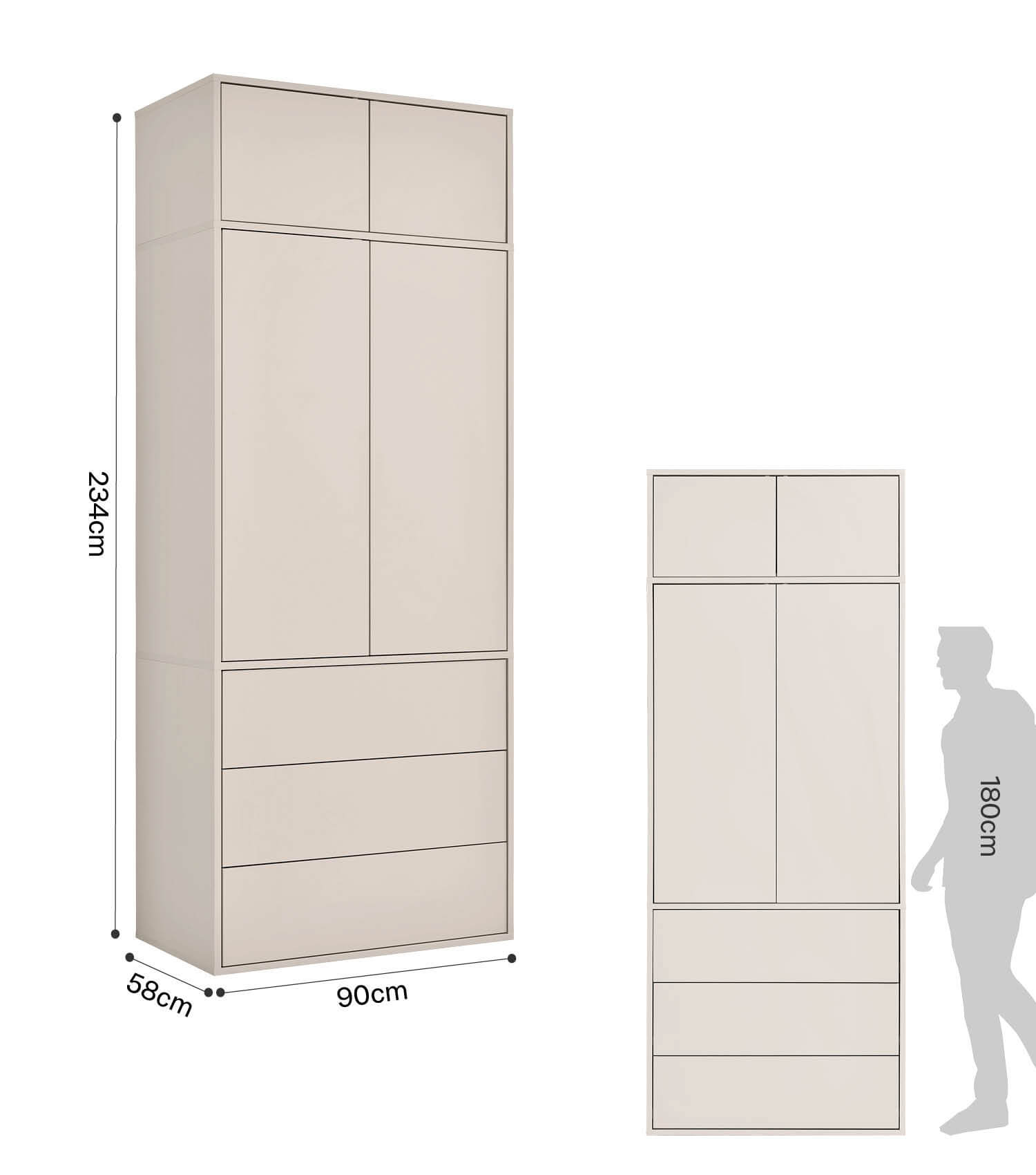 Kleiderschrank 'Robe' Schlafzimmerschrank Garderobe Flurschrank