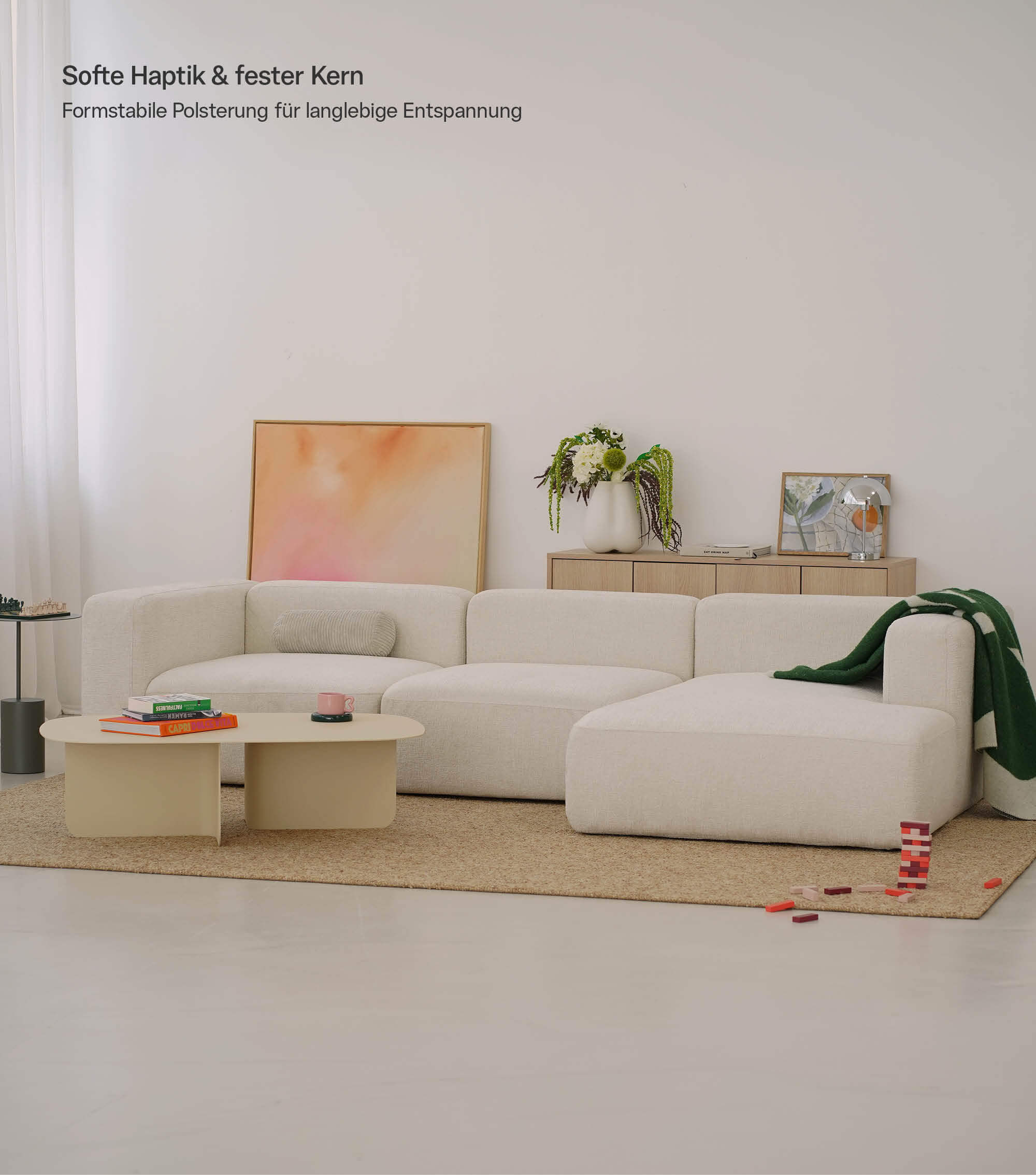 Ecksofa 4-Sitzer 'Cubo' (großes L) Ecksofa Cord Eckcouch Bigsofa 4-Sitzer Sofa 'Cubo'