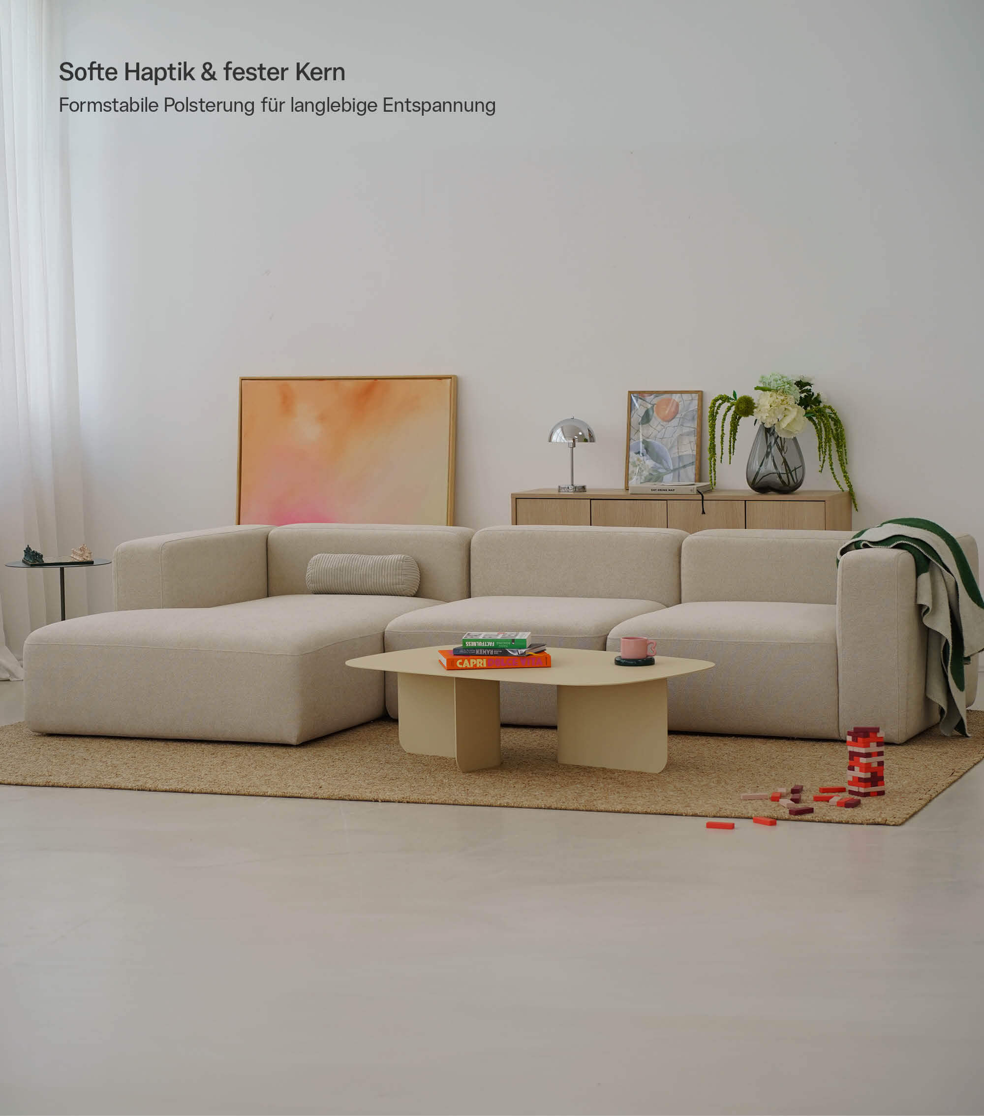 Ecksofa 4-Sitzer 'Cubo' (großes L) Ecksofa Cord Eckcouch Bigsofa 4-Sitzer Sofa 'Cubo'