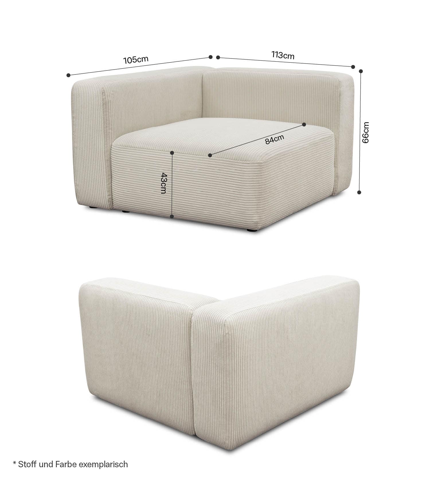 Sofa Module 'Cubo' Sofa Module Mittelmodul Eckmodul Longchair 'Cubo'