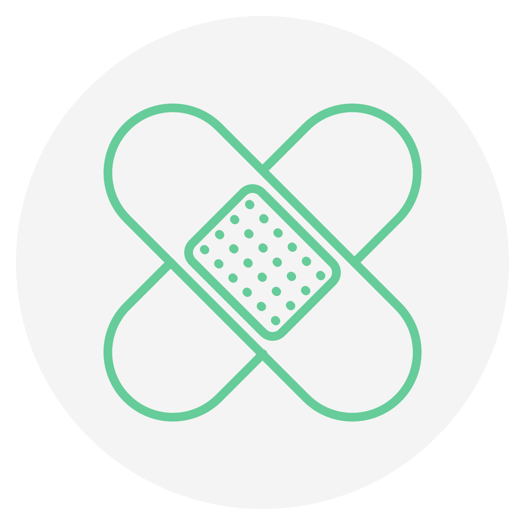 Icon überkreuzte Pflaster in hellgrün