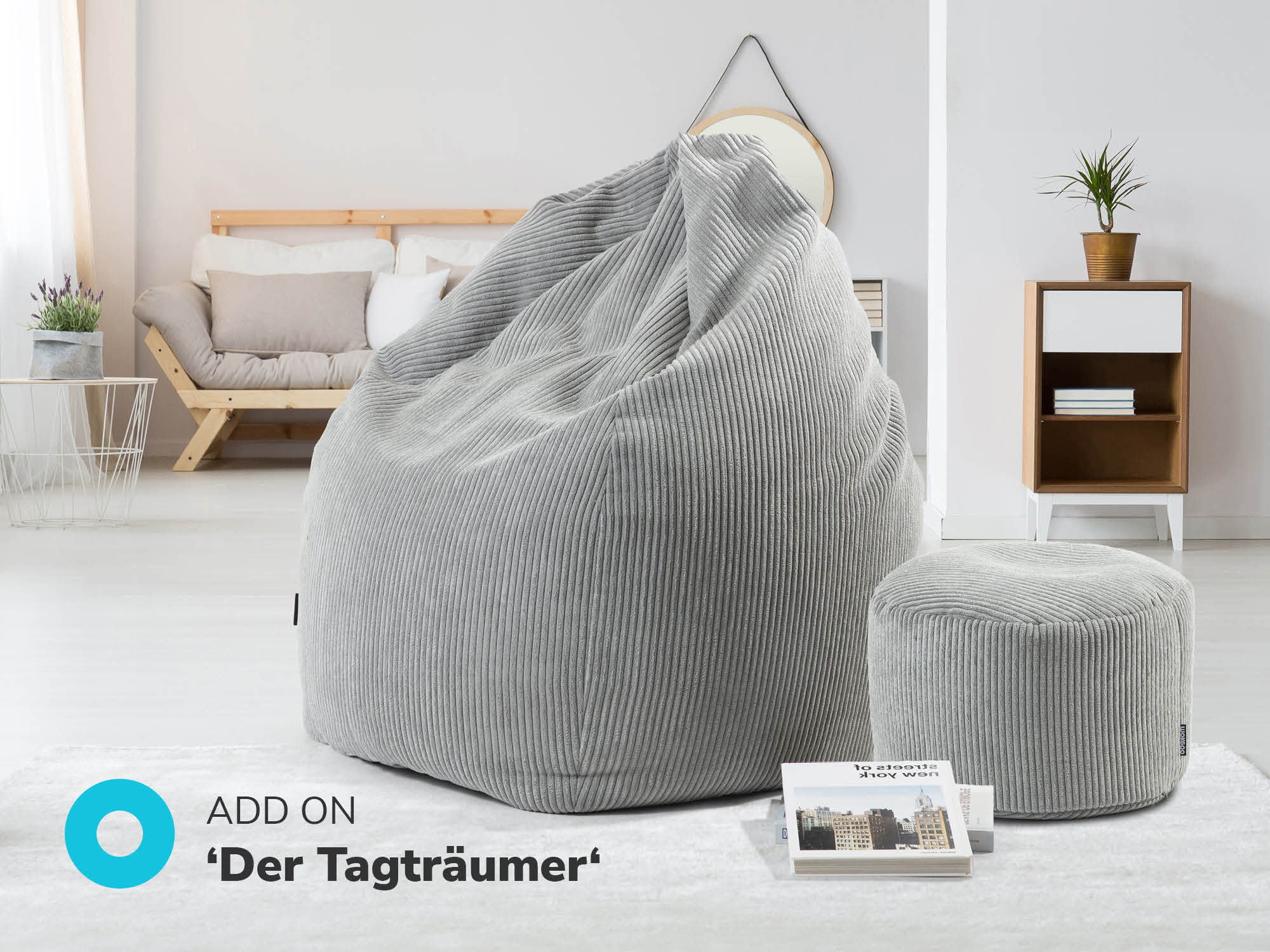 Sitzsack und Pouf aus Cord