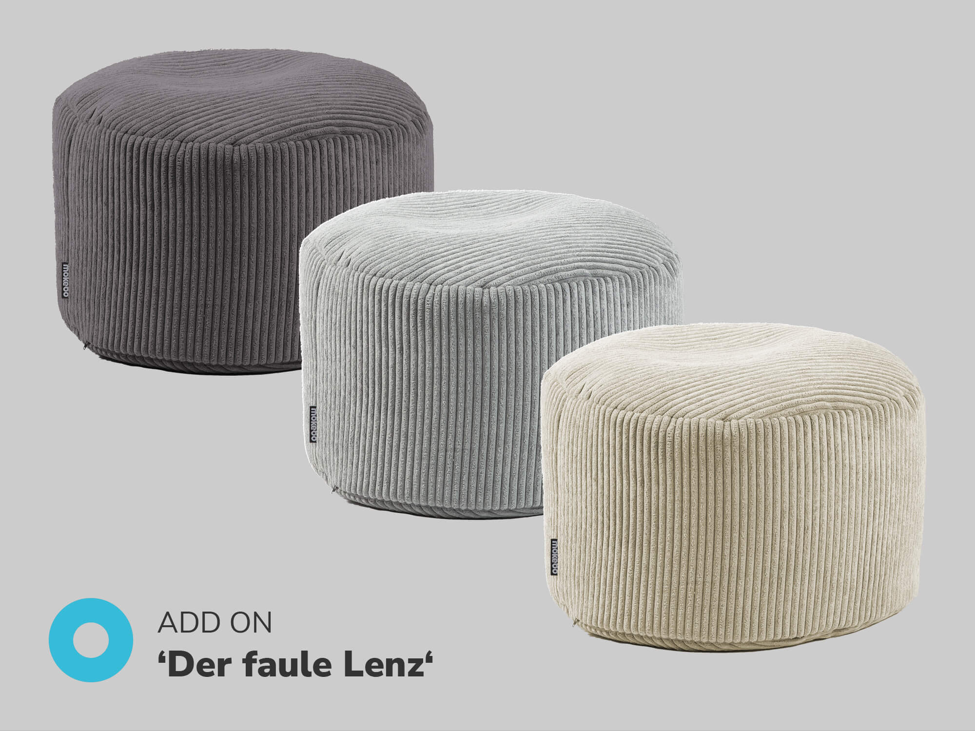 Die Kombination aus Kordpouf und Sitzsack ist unschlagbar