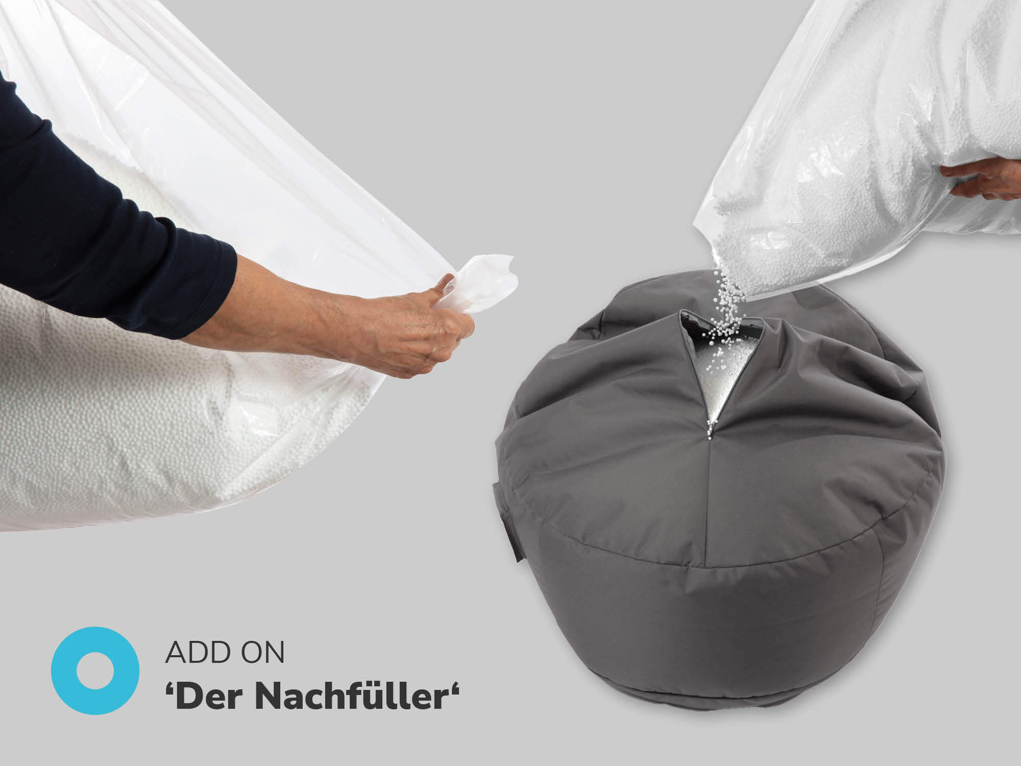 EPS Perlen in Plastikbeutel Sitzsack Füllung Add on 'Der Nachfüller'