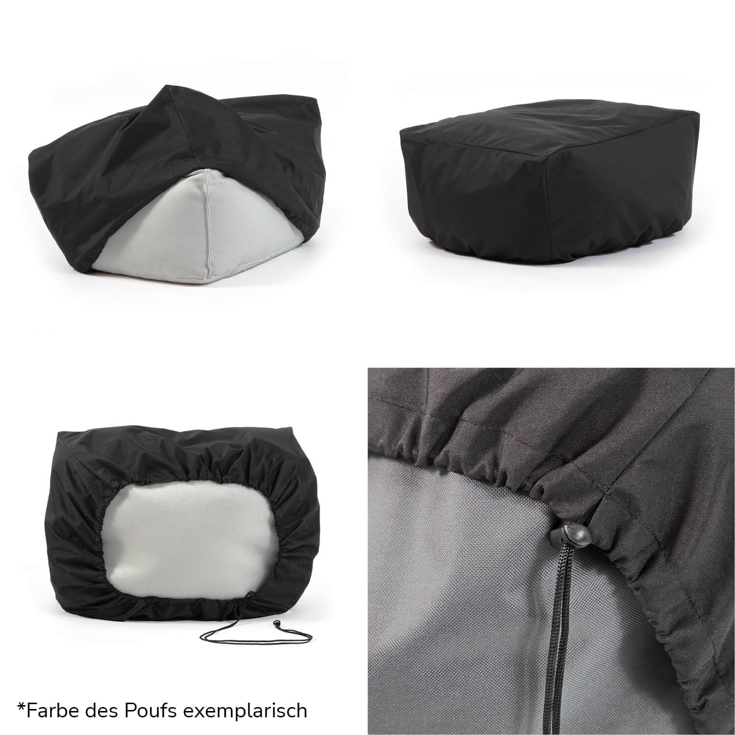 Outdoor Pouf Hocker Sitzkissen Bodenkissen 'Der Ruhepouf' Fußhocker eckig