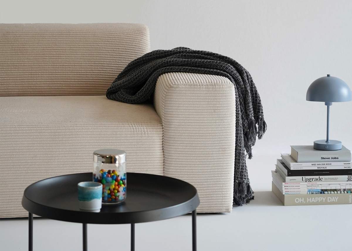 Cord Sofa Ecksofa beige 'Die Lässige'