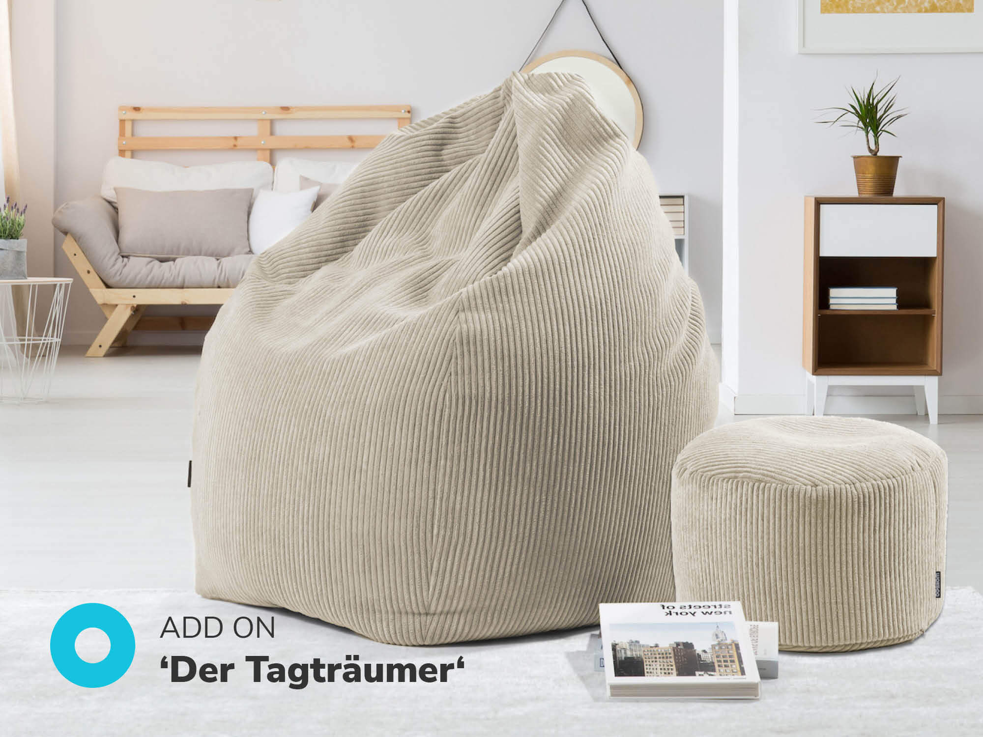 Coole Cord Sitzsäcke und Poufs online bei mokebo shoppen