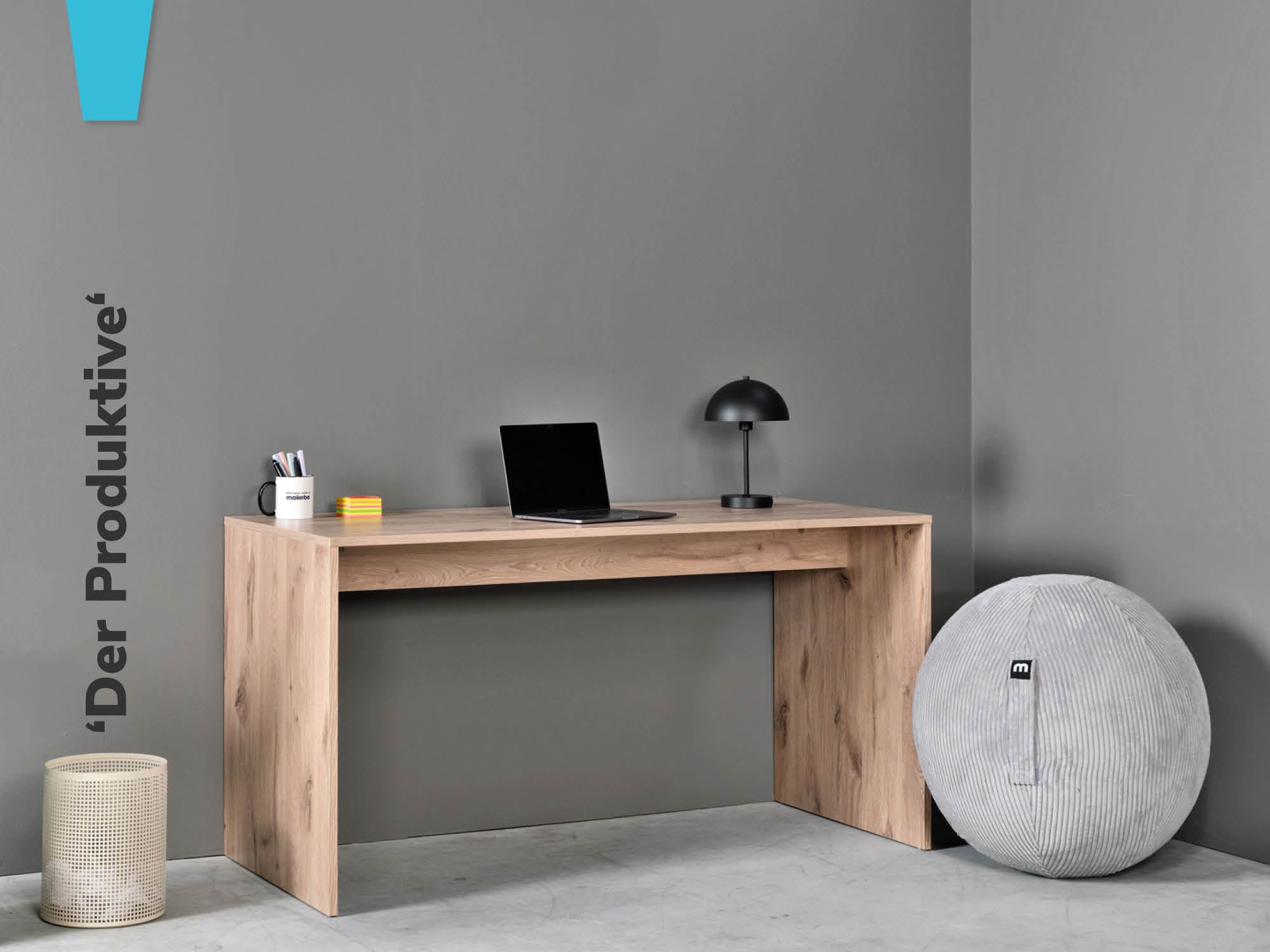 Minimalisischer Schreibtisch, der flexibel aufgestellt werden kann