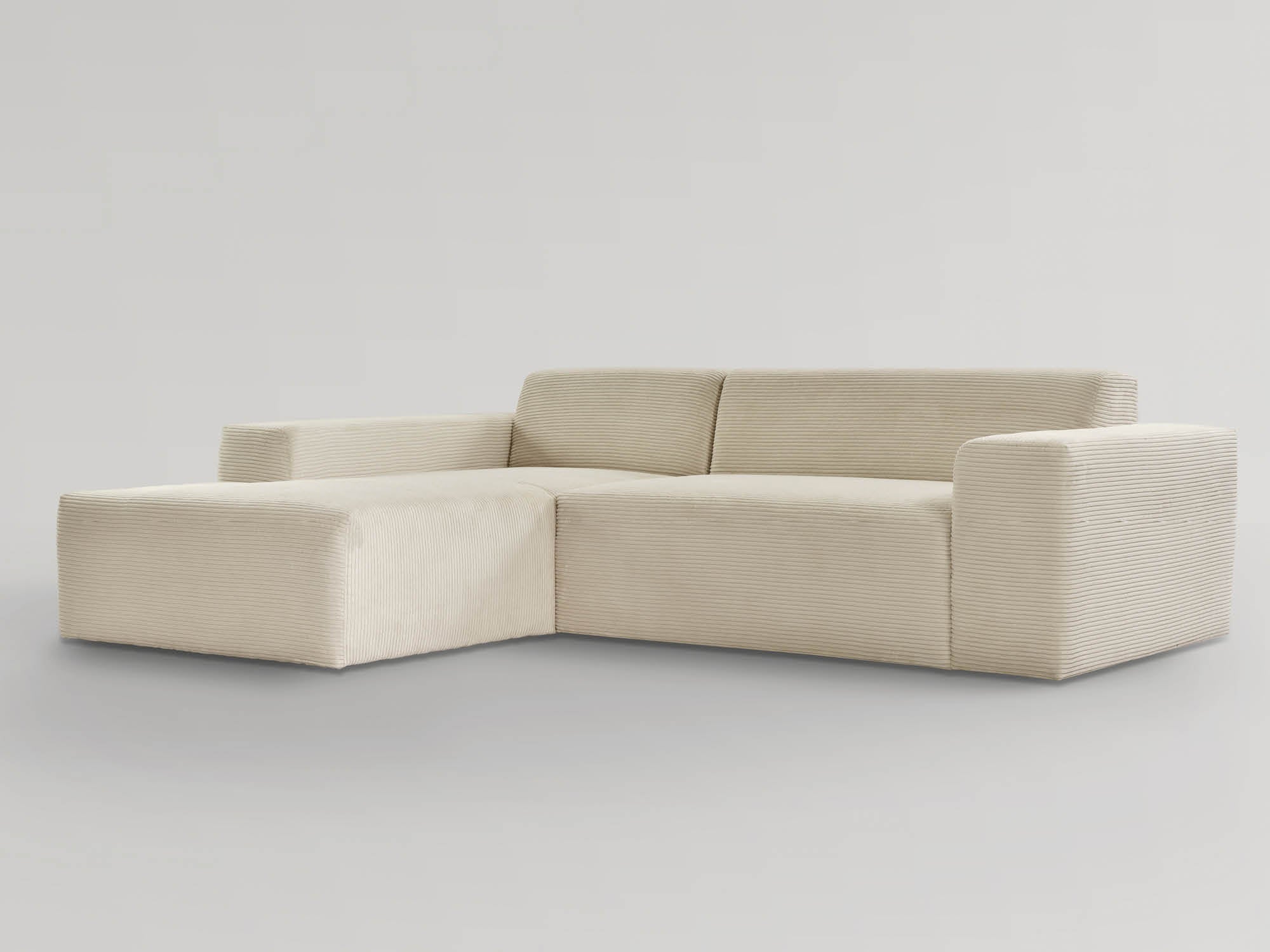 Cordsofa Ecksofa in beige 'Die Lässige'