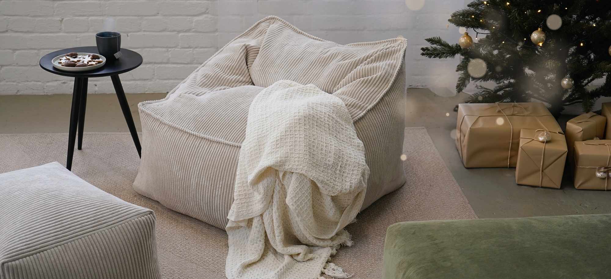 Gemütliche Cord Sitzsäcke für den Winter