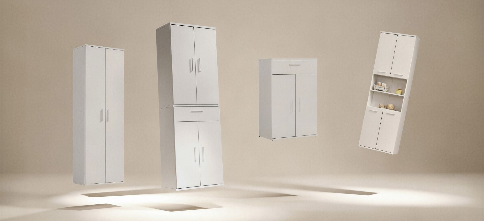 Aufbewahrungsmöbel in Greige