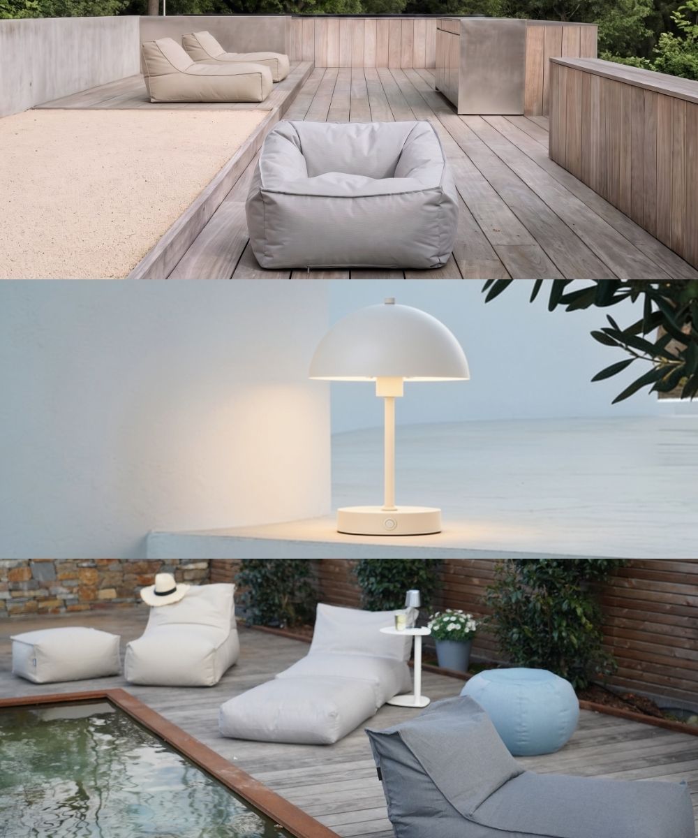 Outdoor Sitzsäcke, Poufs und kabellose Lampen von mokebo