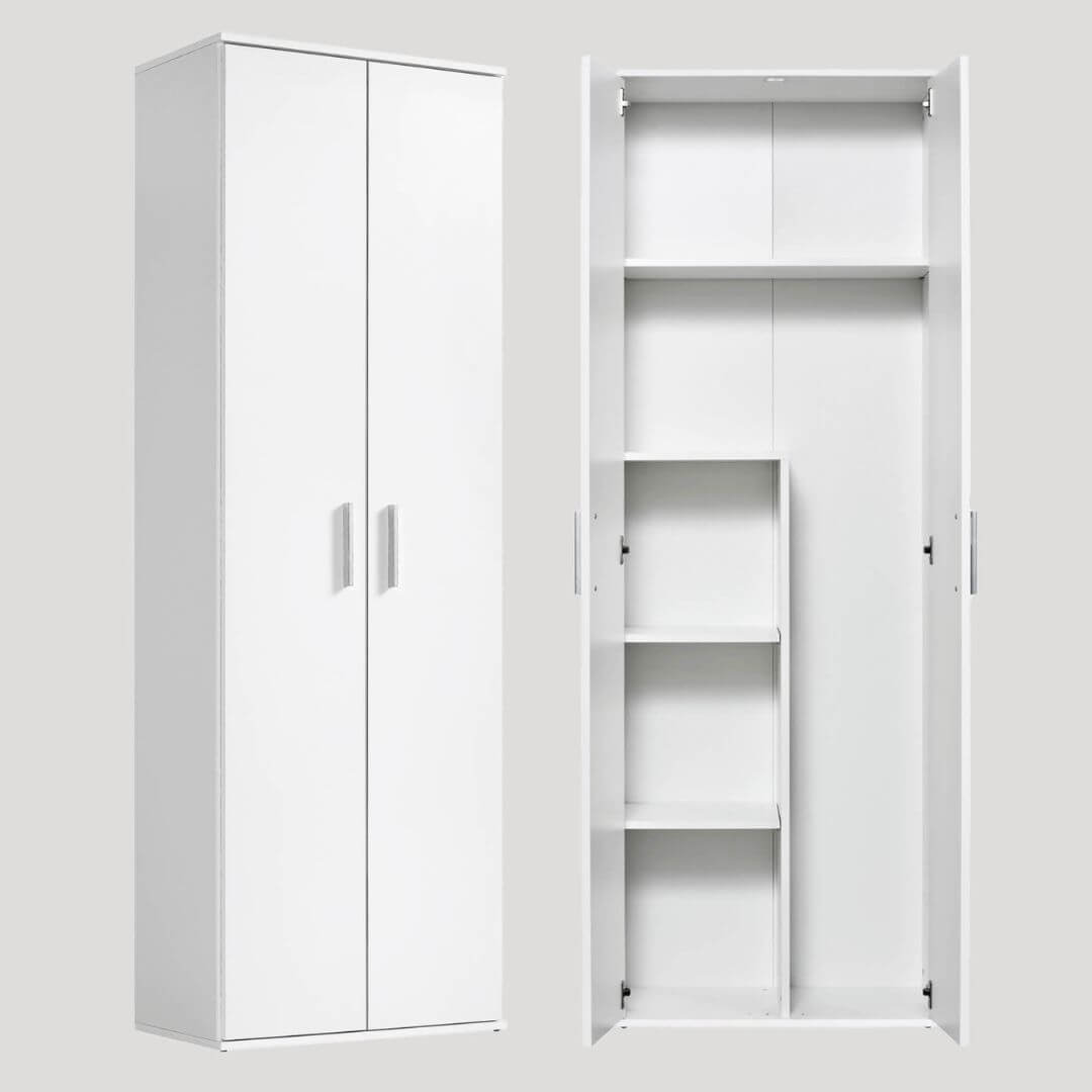 Mehrzweckschrank Besenschrank Aktenschrank Garderobenschrank weiß