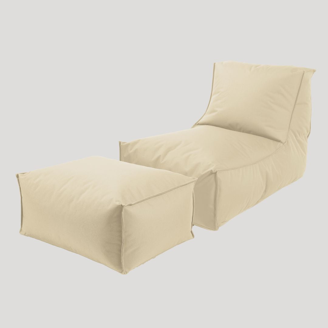 Outdoor Sitzsack und Pouf 'Der Sundowner' in creme