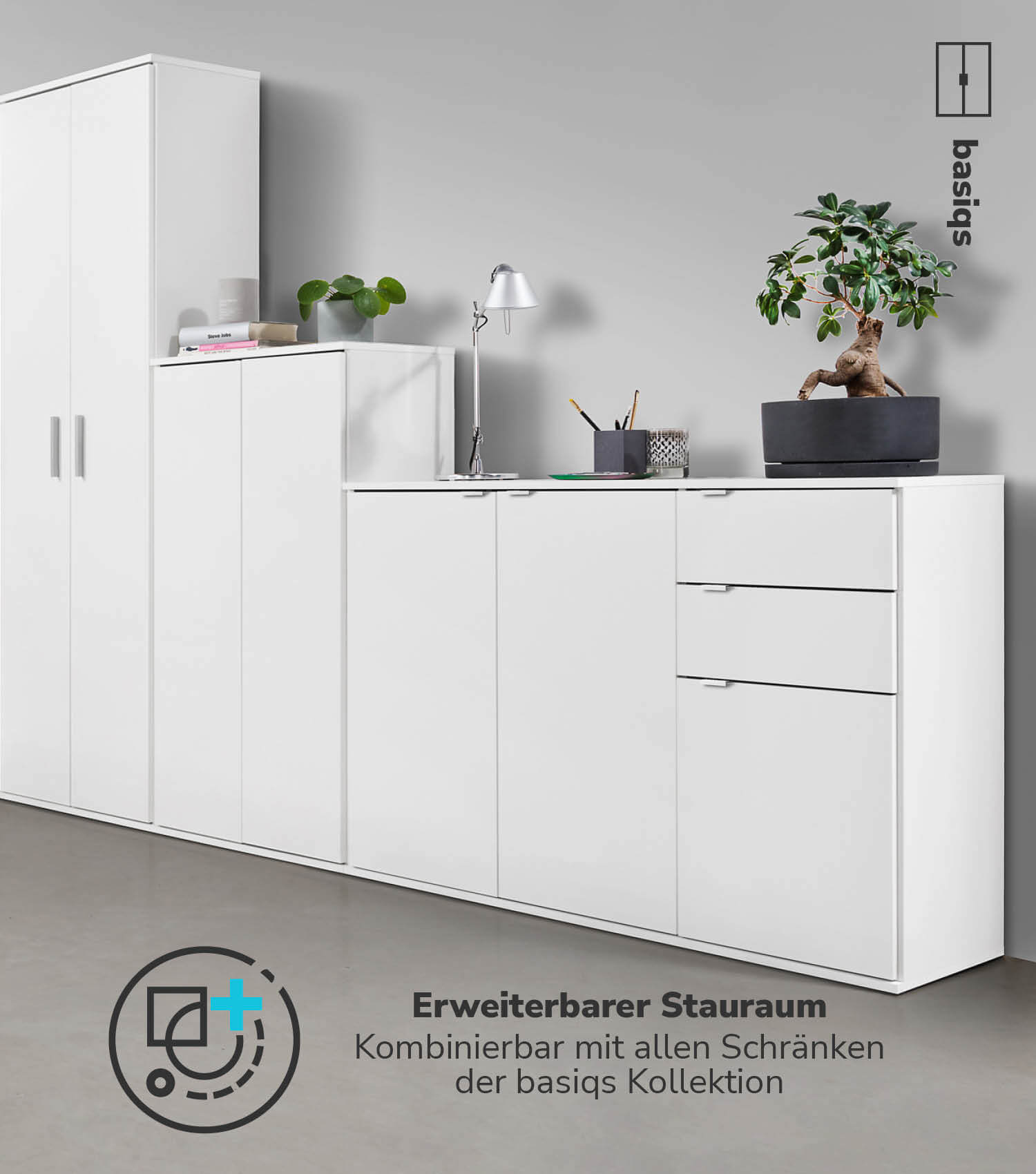 mokebo® 'Die Elegante' Kommode mit Schubladen in weiß & schwarz