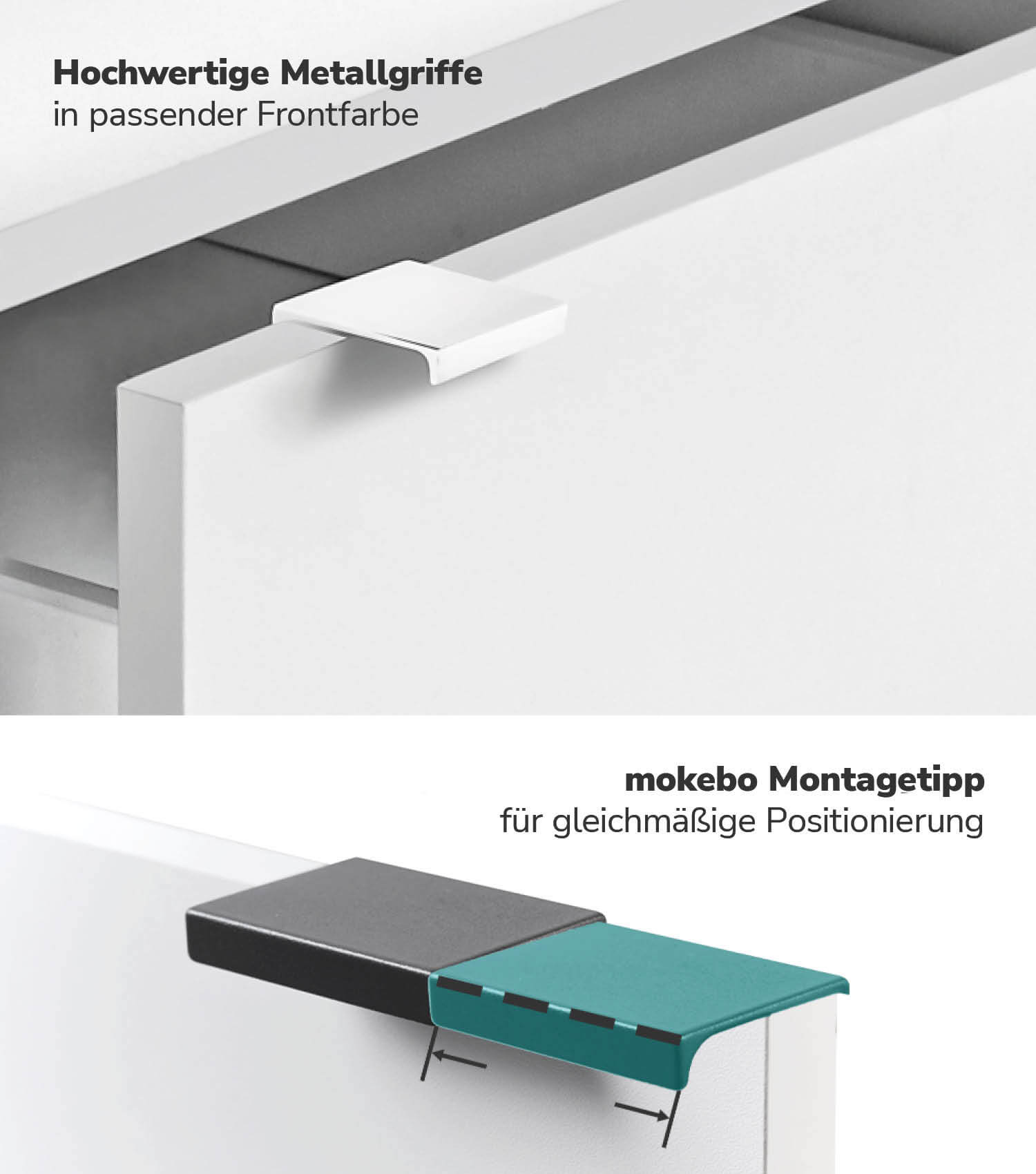 mokebo® 'Die Elegante' Kommode mit Schubladen in weiß & schwarz