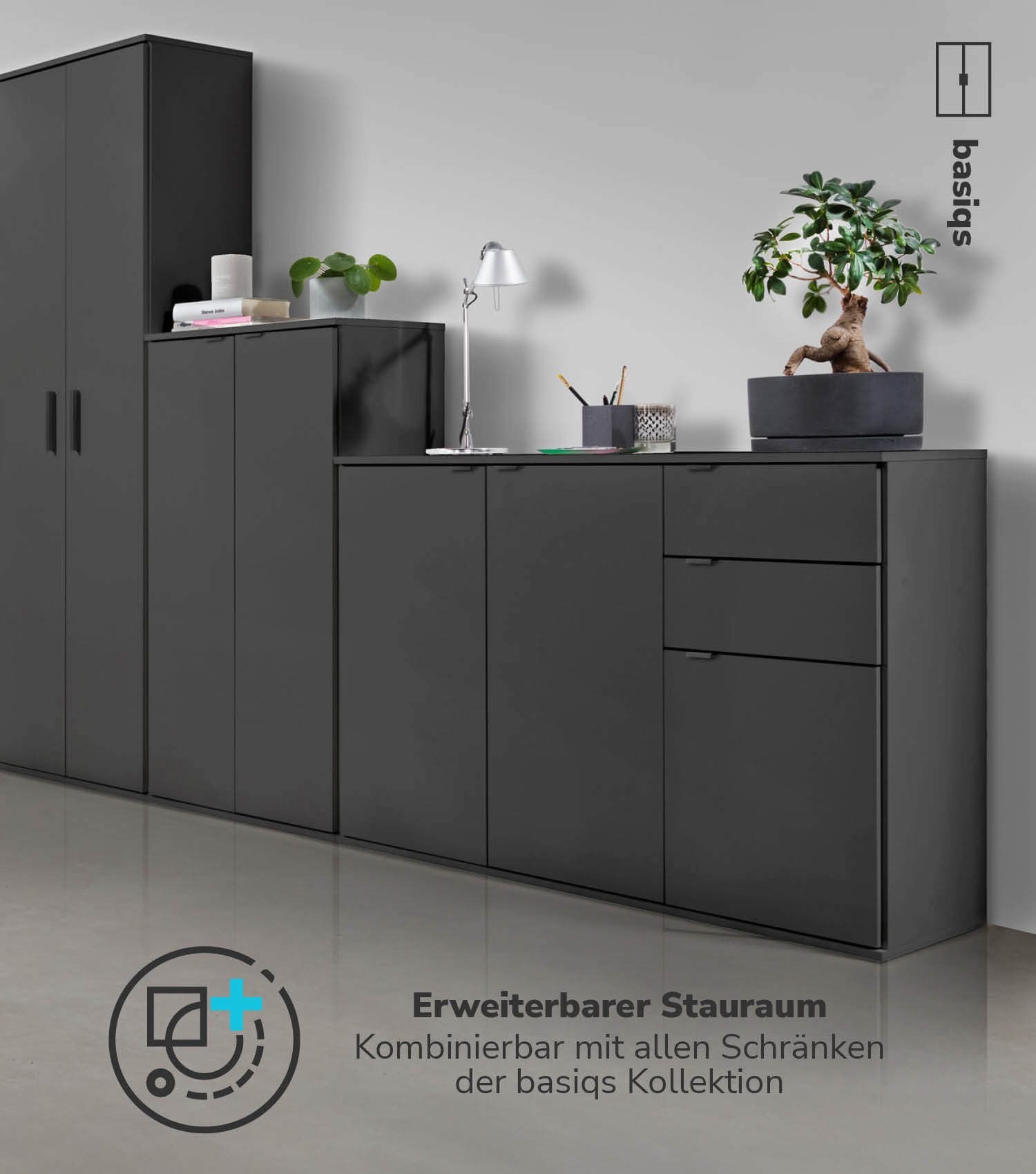 mokebo® 'Die Elegante' Kommode mit Schubladen in weiß & schwarz