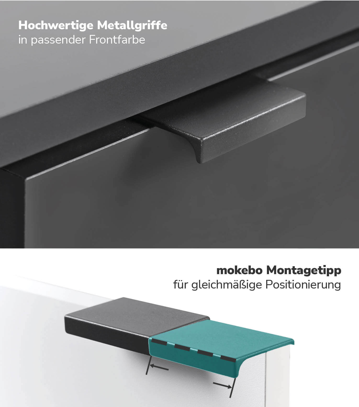 mokebo® 'Die Elegante' Kommode mit Schubladen in weiß & schwarz