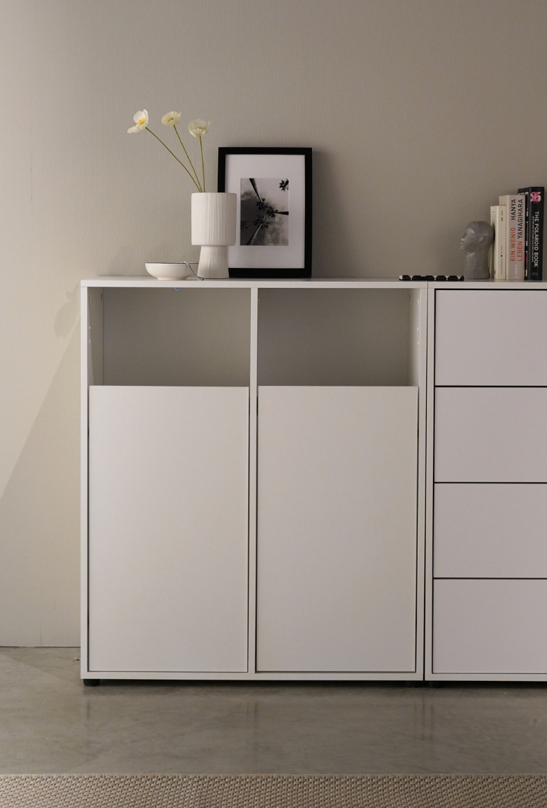 Wäscheschrank zwei Türen weiß 'Der Wäschehüter'