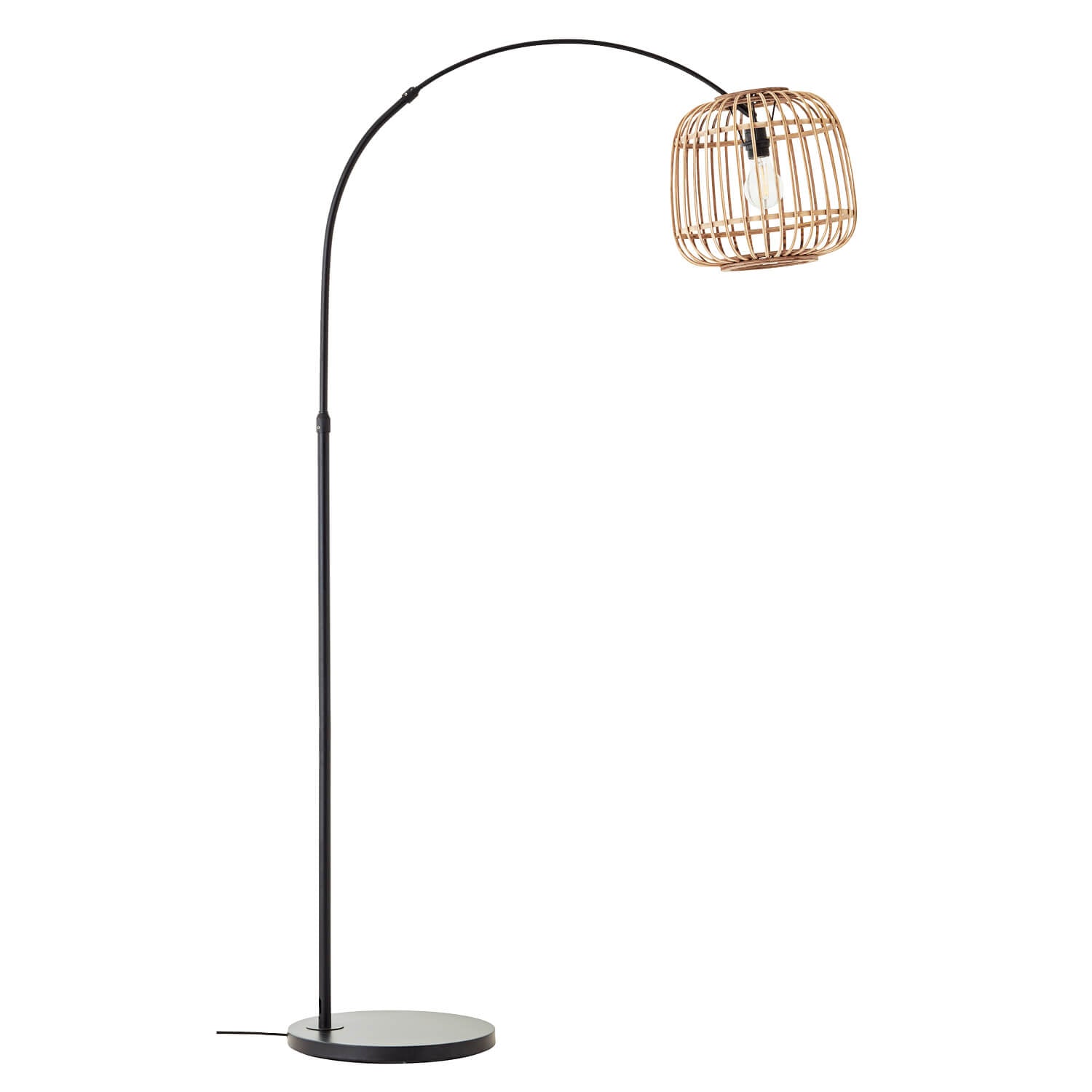 Stehlampe Boho Style mit Rattan 'Die Natürliche' Bambus, Korb, Holz