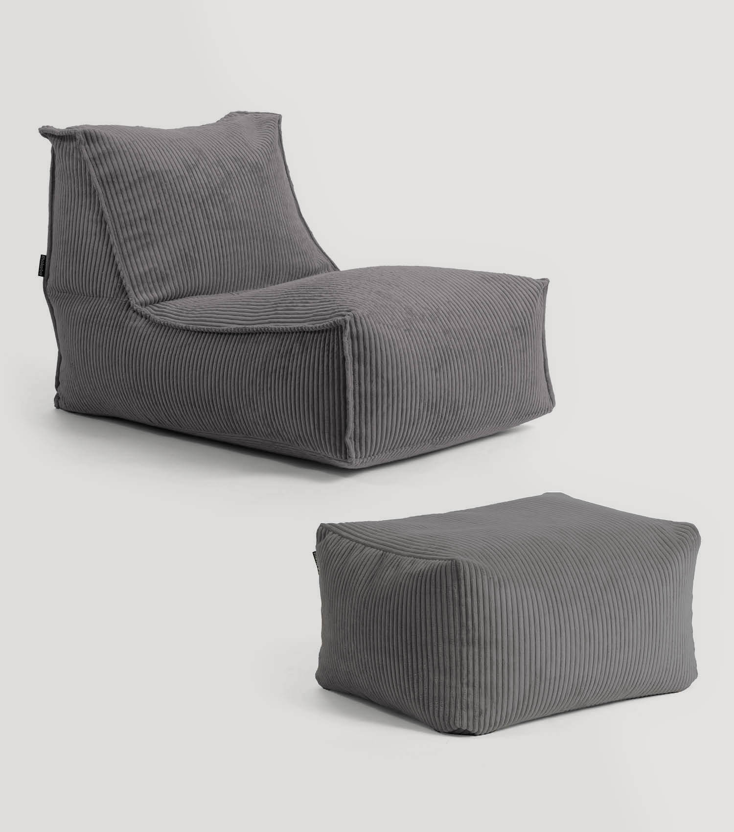 Sitzsack XXL + Pouf für Kinder & Erwachsene mit Füllung 'Der Gelassene'