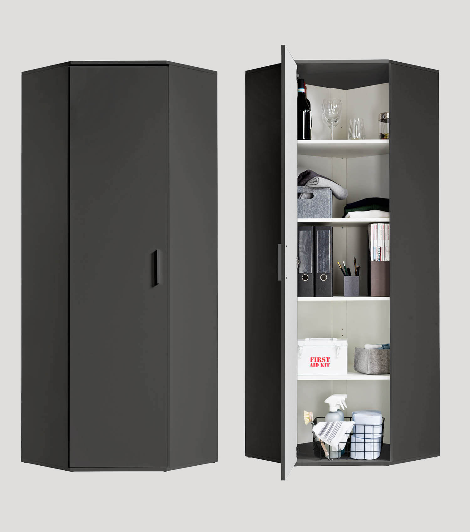 Eckschrank 'Der Lange' auch als Mehrzweckschrank oder Aktenschrank #sku_MS5.1ant