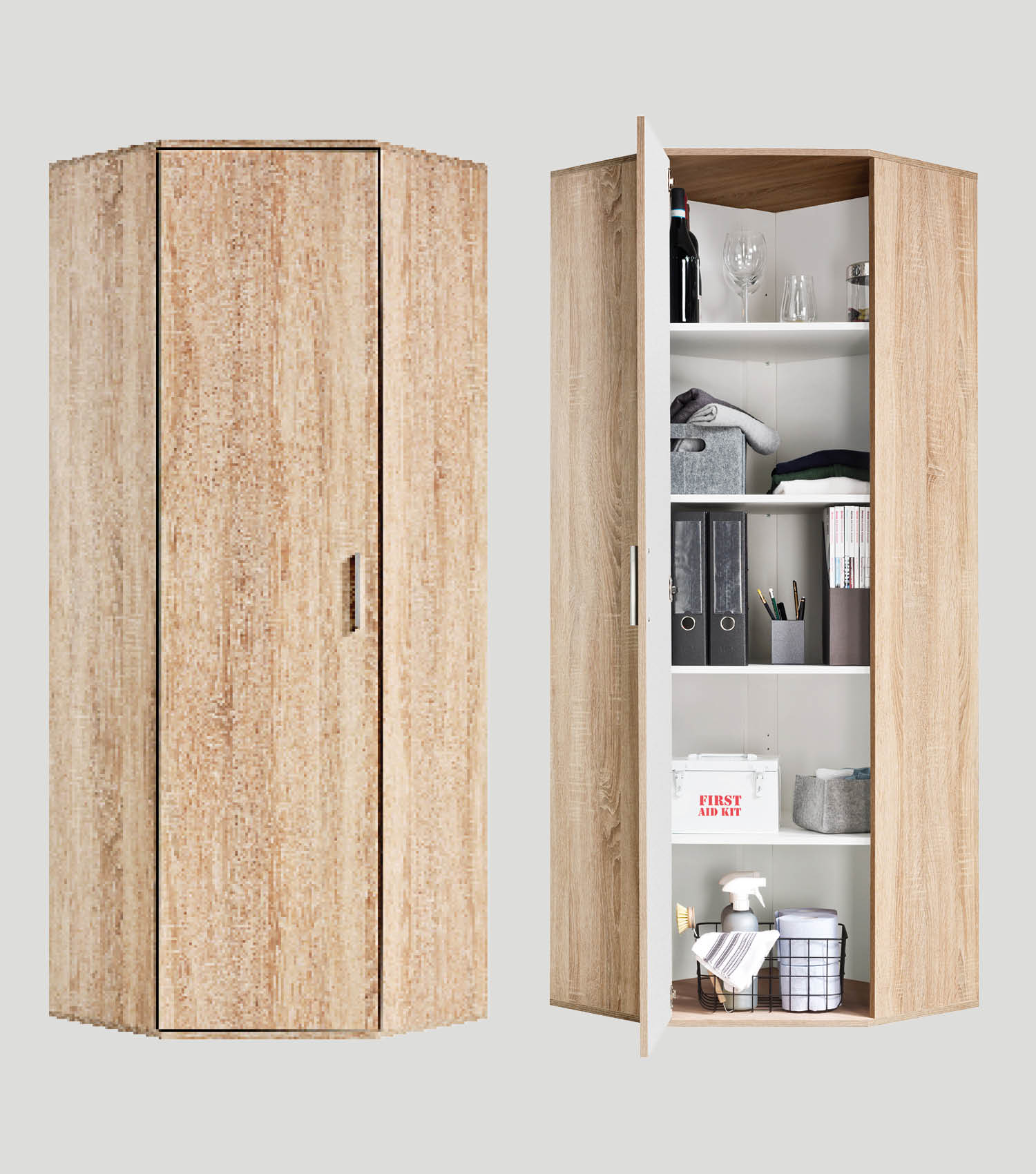 Eckschrank 'Der Lange' auch als Mehrzweckschrank oder Aktenschrank