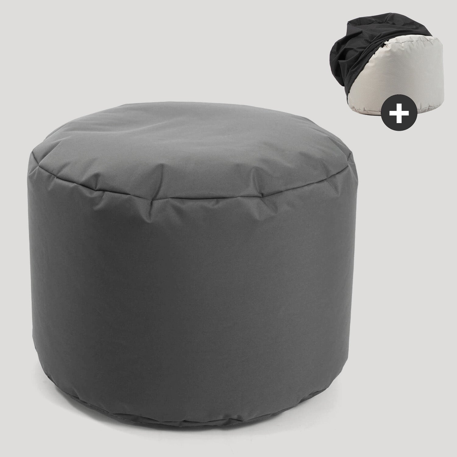 Outdoor Pouf Hocker Sitzkissen Bodenkissen 'Der Ruhepouf' Fußhocker rund